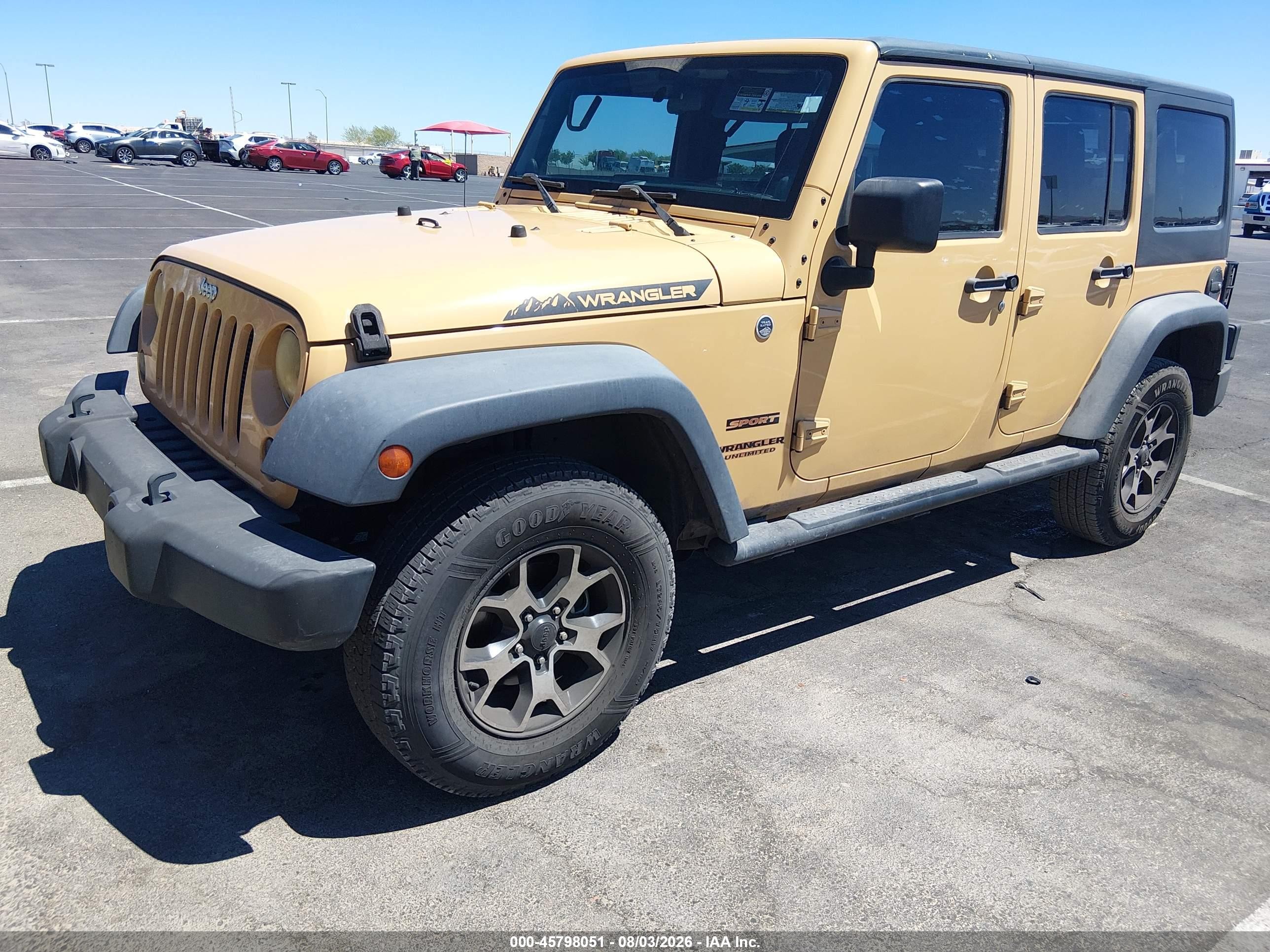 2014 Jeep Wrangler Unlimited Sport Champagne vin: 1C4BJWDG0EL242387