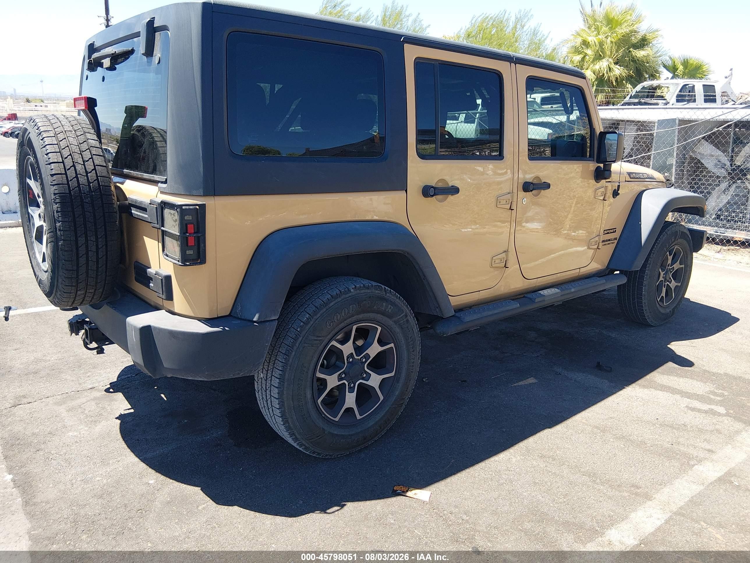 2014 Jeep Wrangler Unlimited Sport Champagne vin: 1C4BJWDG0EL242387