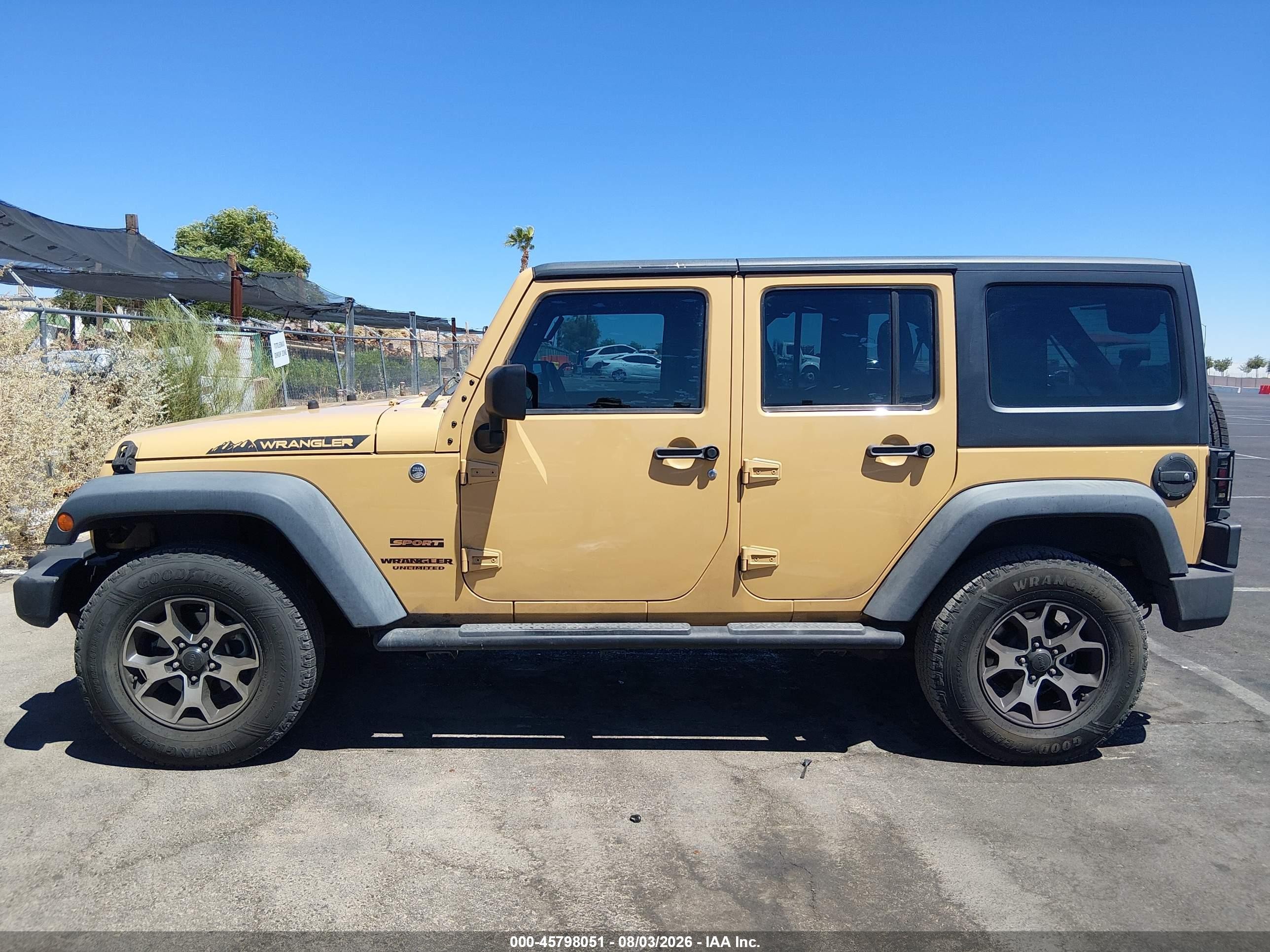 2014 Jeep Wrangler Unlimited Sport Champagne vin: 1C4BJWDG0EL242387