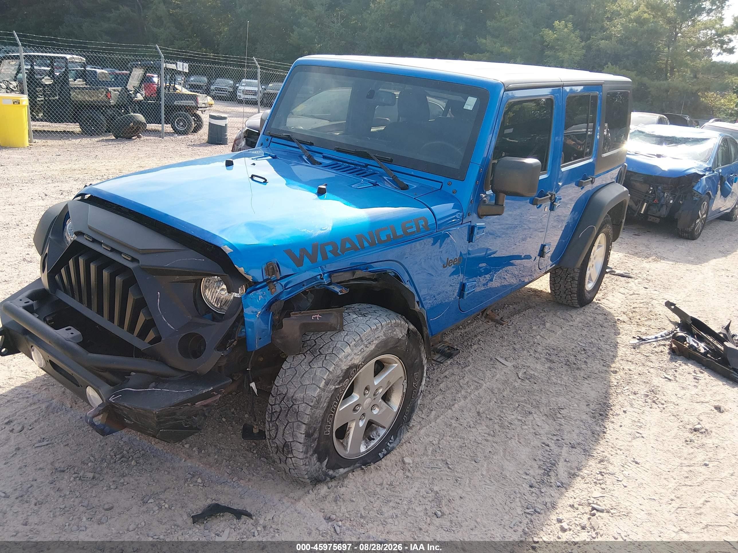 2015 Jeep Wrangler Unlimited Sport Синий vin: 1C4BJWDG0FL523218