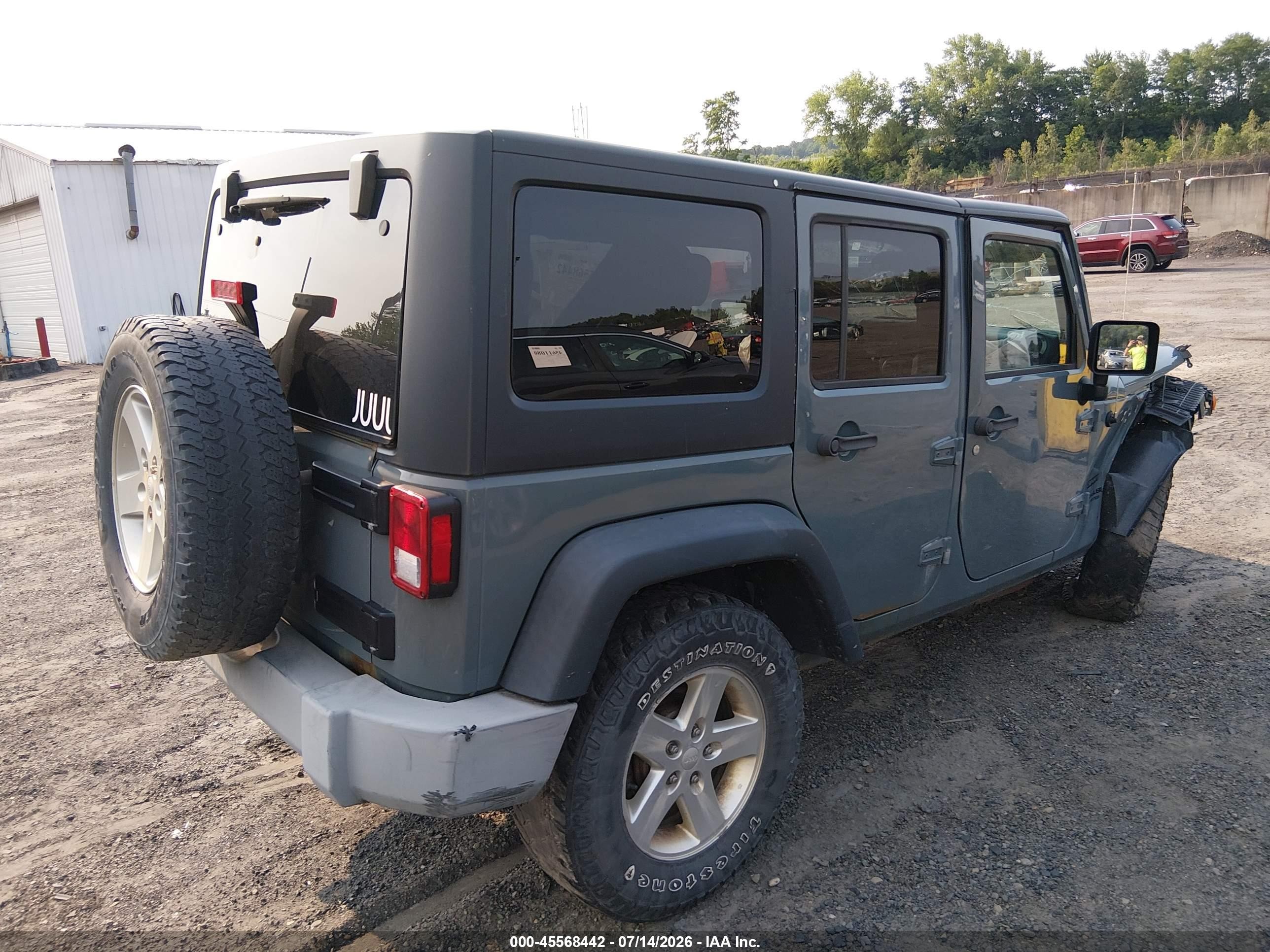 2015 Jeep Wrangler Unlimited Sport Серый vin: 1C4BJWDG0FL536468