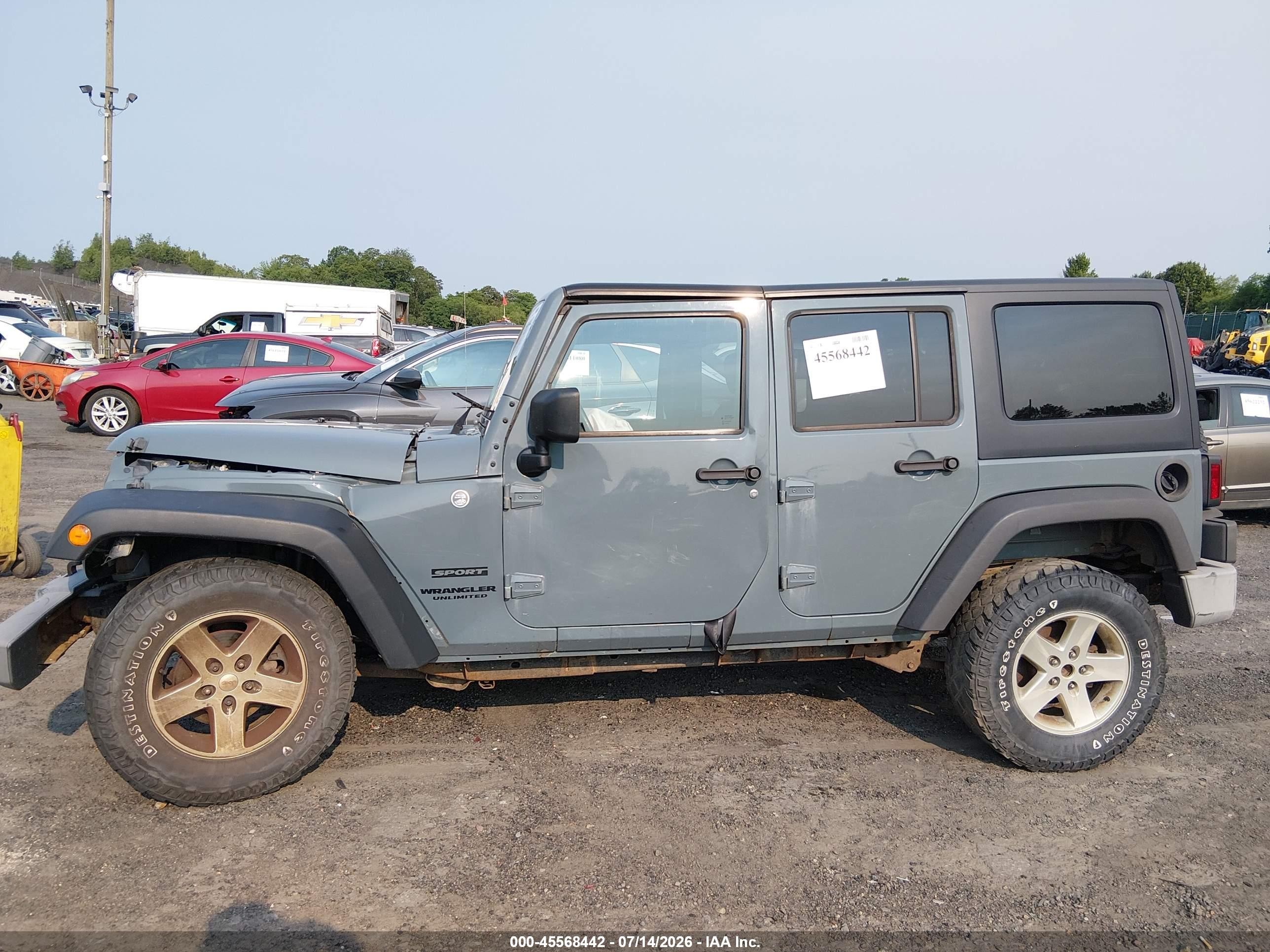 2015 Jeep Wrangler Unlimited Sport Серый vin: 1C4BJWDG0FL536468
