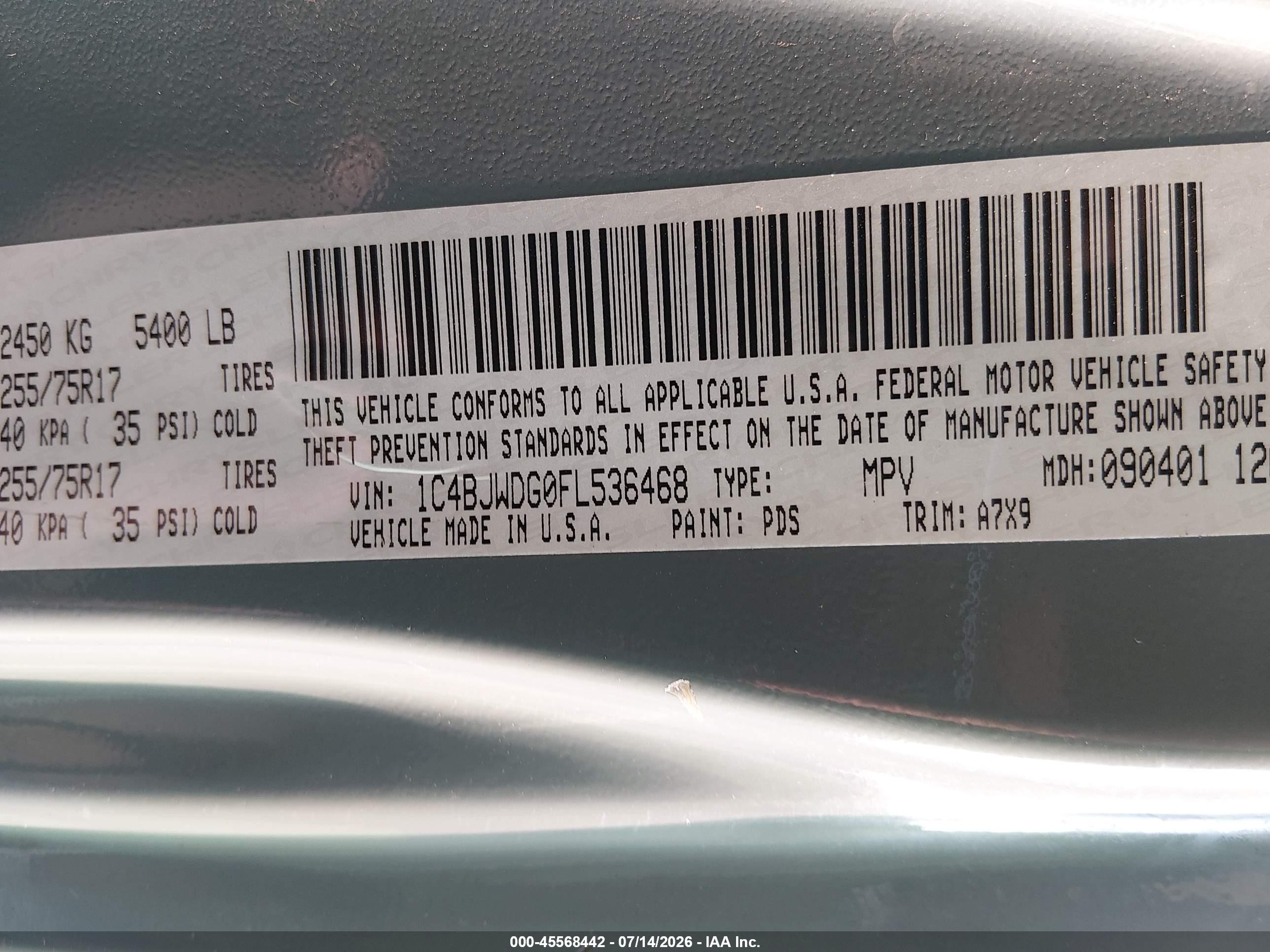 2015 Jeep Wrangler Unlimited Sport Серый vin: 1C4BJWDG0FL536468