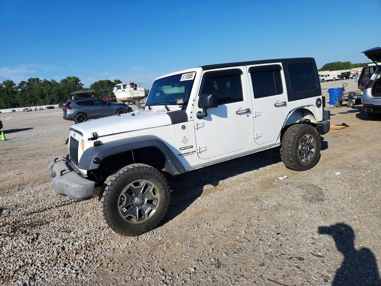 2015 Jeep Wranger White vin: 1C4BJWDG0FL663124