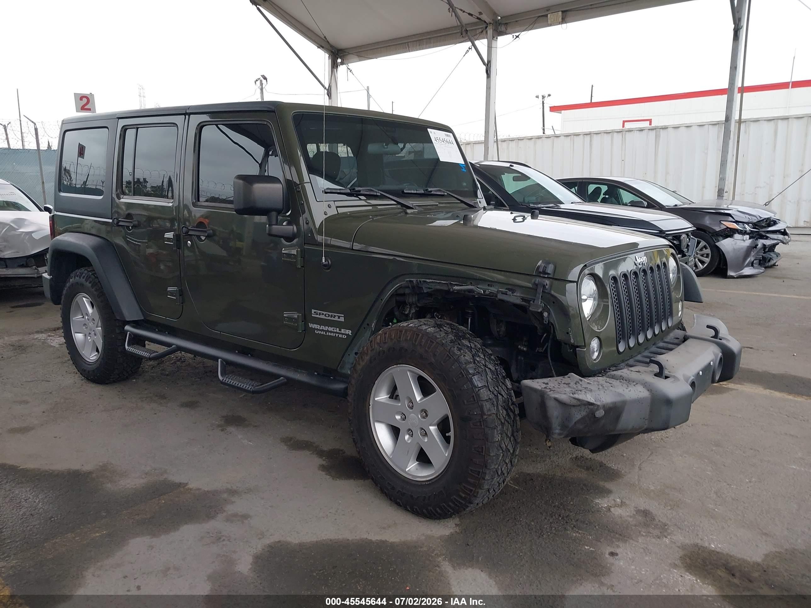 2015 Jeep Wrangler Unlimited Sport Green vin: 1C4BJWDG0FL707770