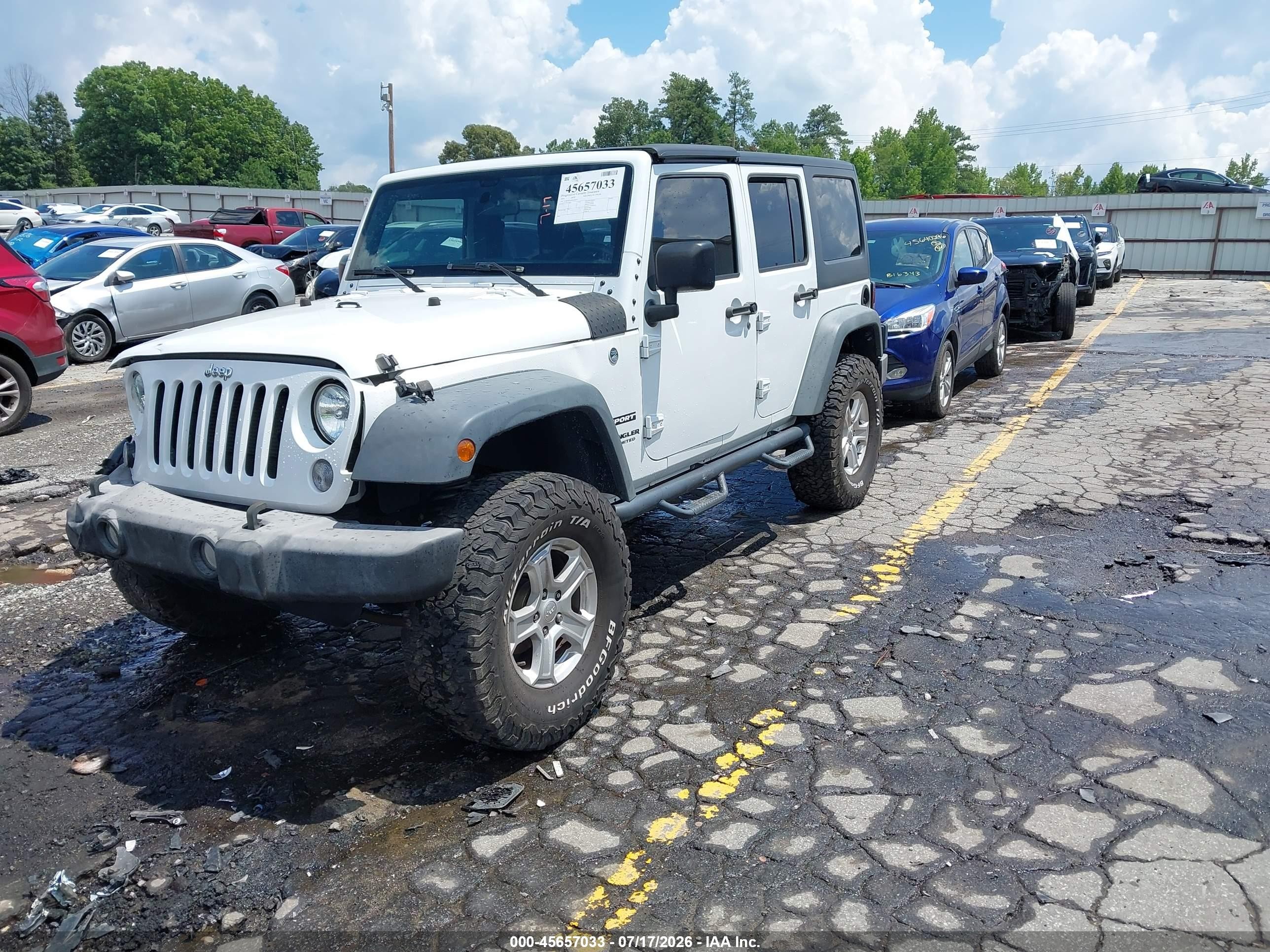 2016 Jeep Wrangler Unlimited Sport White vin: 1C4BJWDG0GL310318
