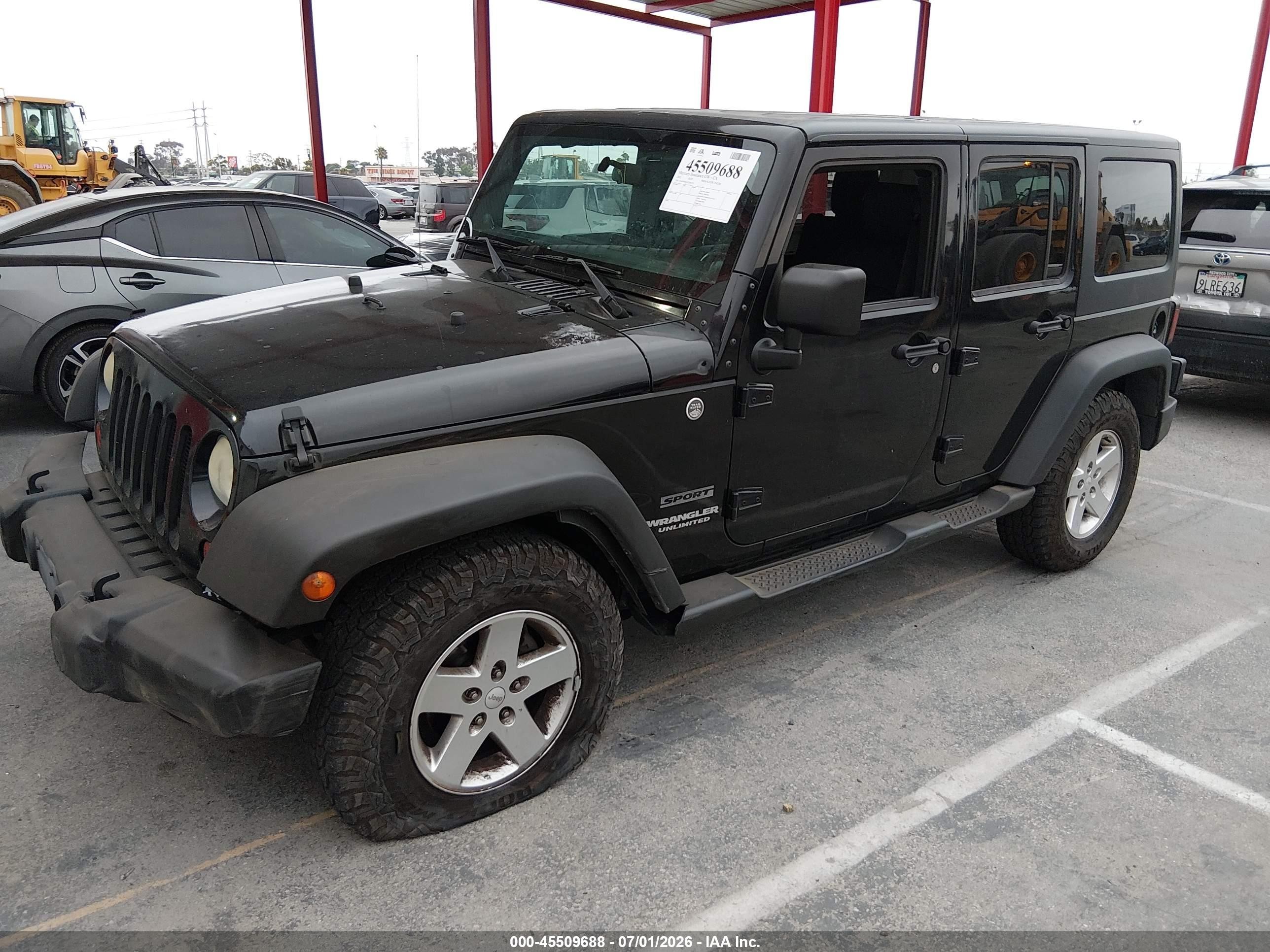 2012 Jeep Wrangler Unlimited Sport Black vin: 1C4BJWDG1CL266730