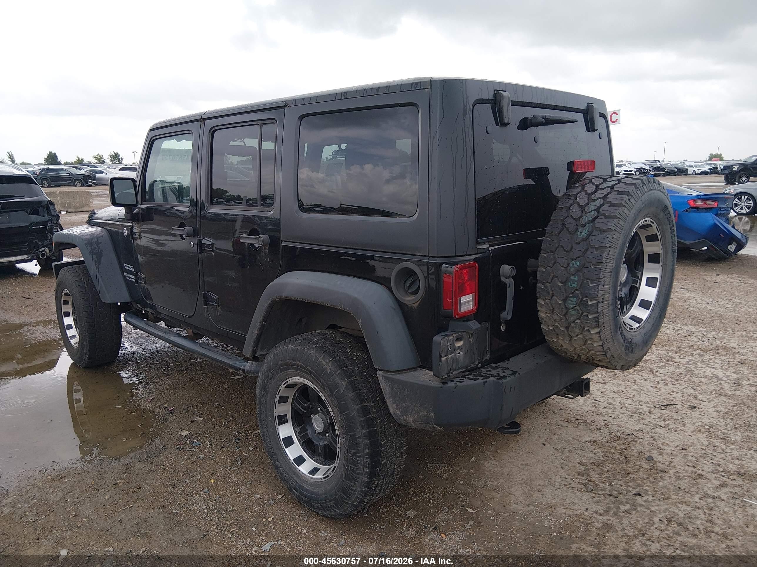 2013 Jeep Wrangler Unlimited Sport Black vin: 1C4BJWDG1DL556533