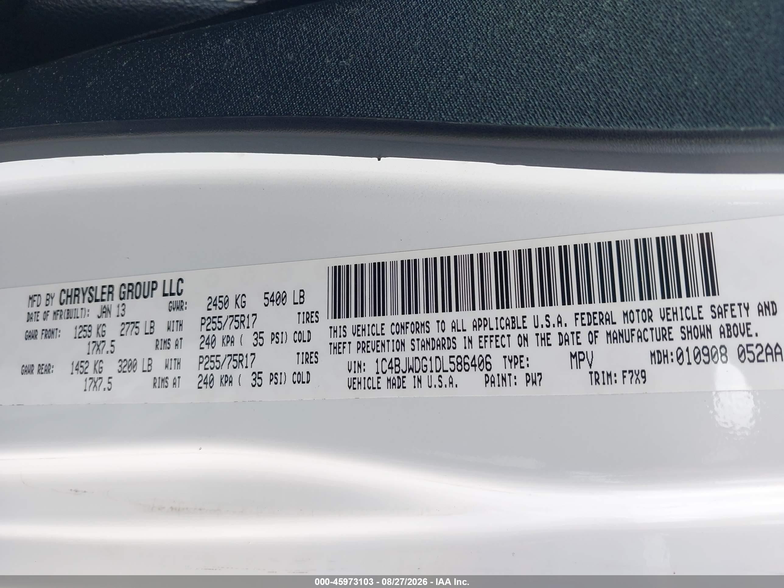 2013 Jeep Wrangler Unlimited Freedom Edition Белый vin: 1C4BJWDG1DL586406