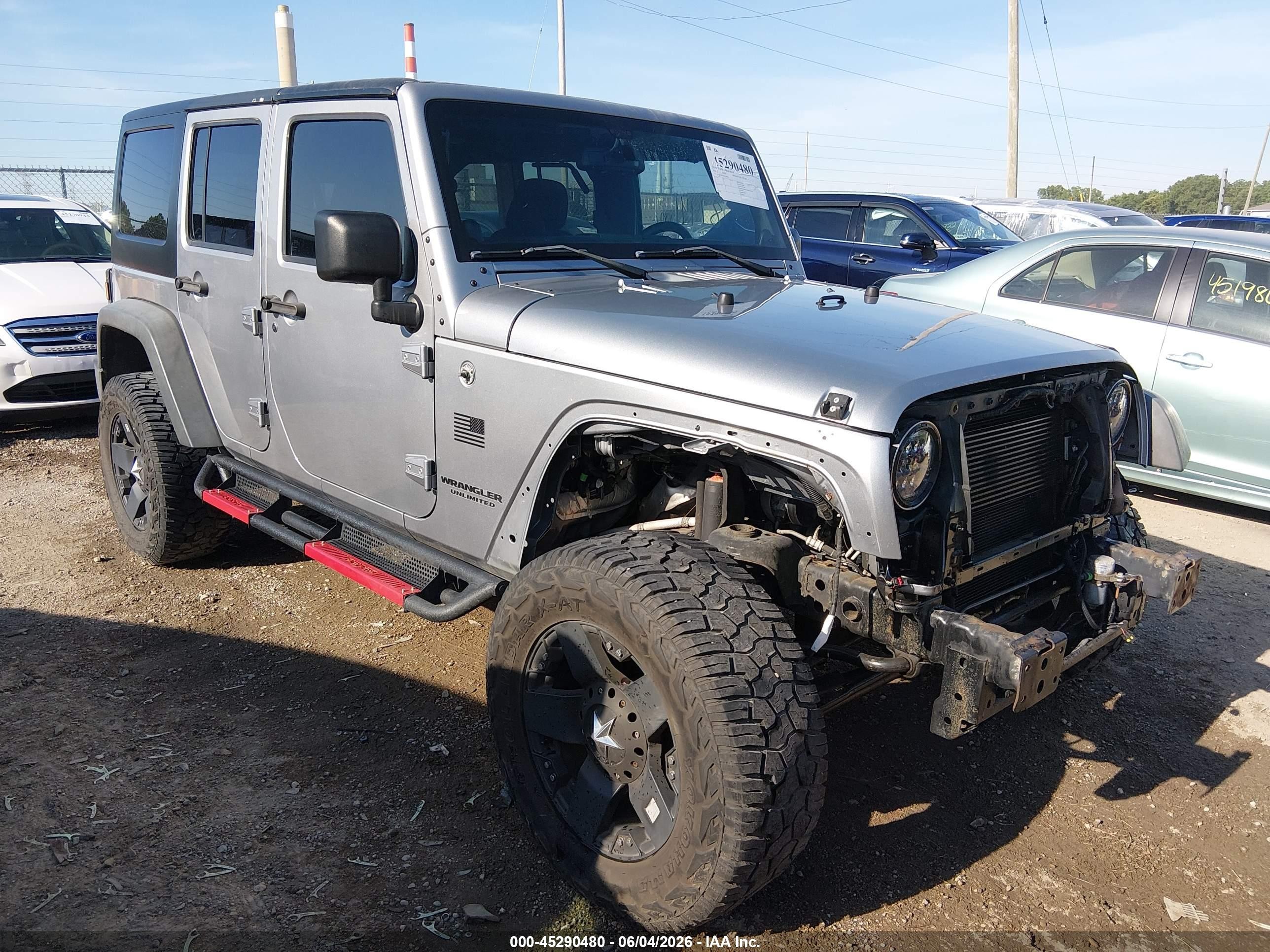 2014 Jeep Wrangler Unlimited Sport Gray vin: 1C4BJWDG1EL208846
