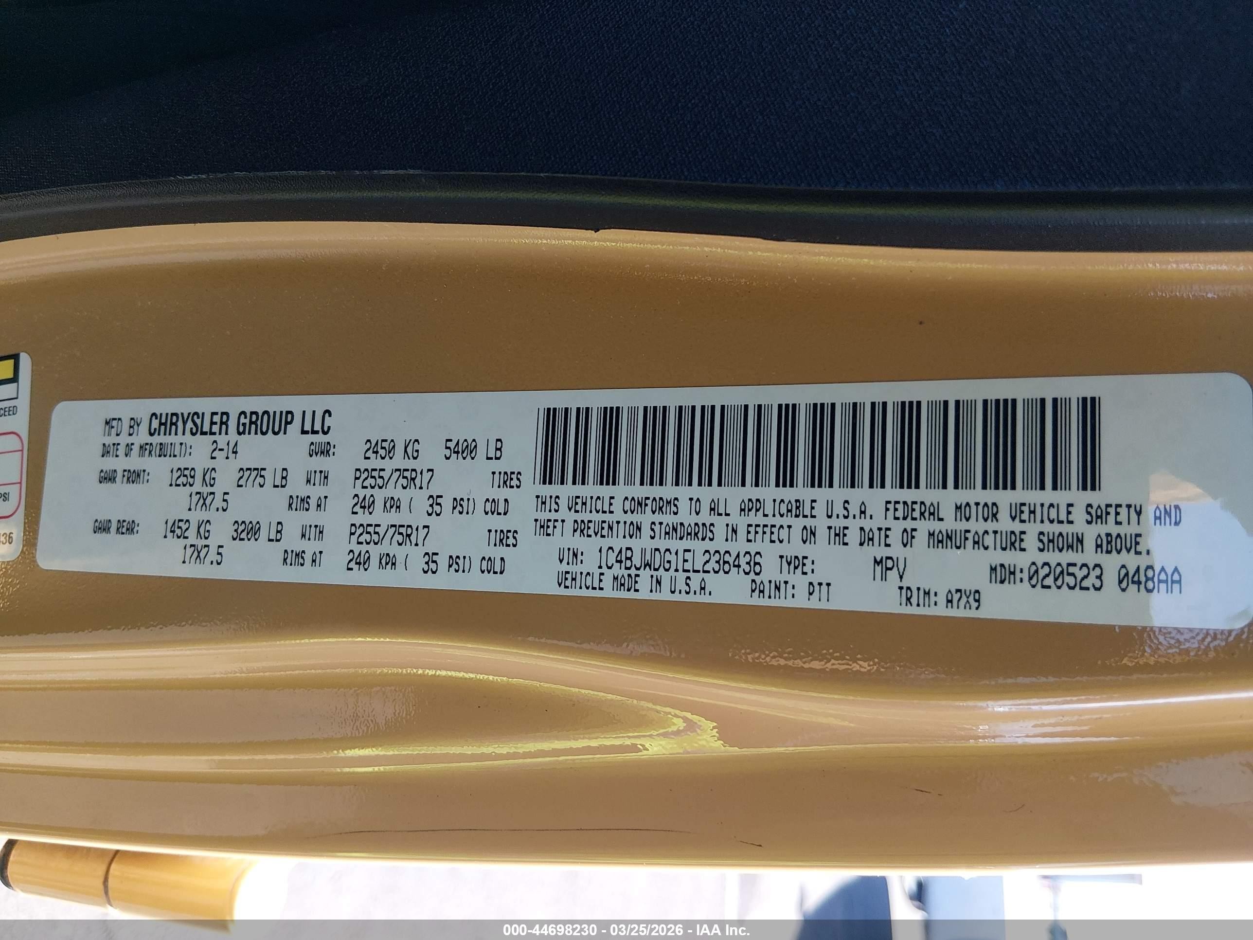 2014 Jeep Wrangler Unlimited Sport Yellow vin: 1C4BJWDG1EL236436