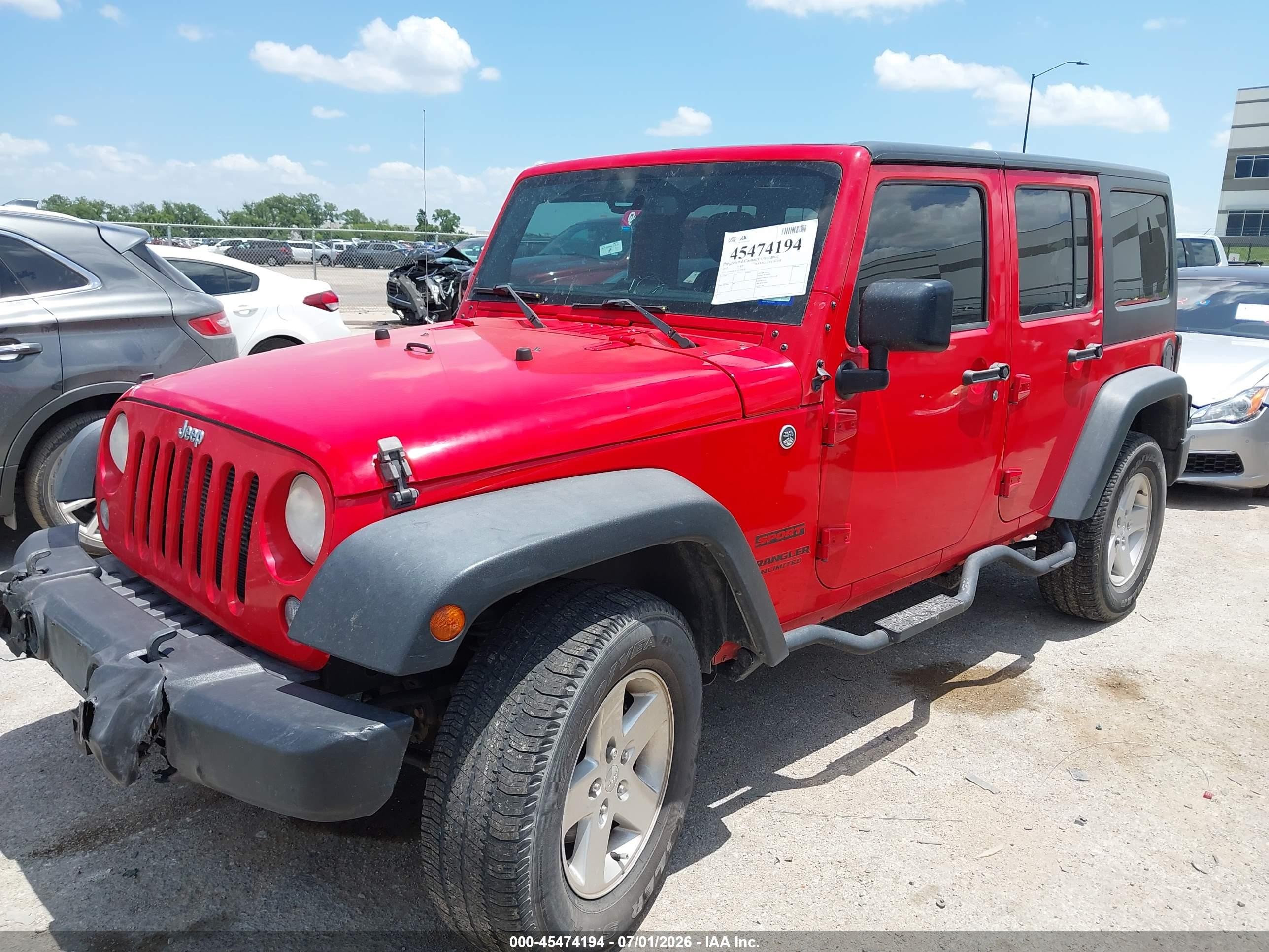 2015 Jeep Wrangler Unlimited Sport Red vin: 1C4BJWDG1FL508243