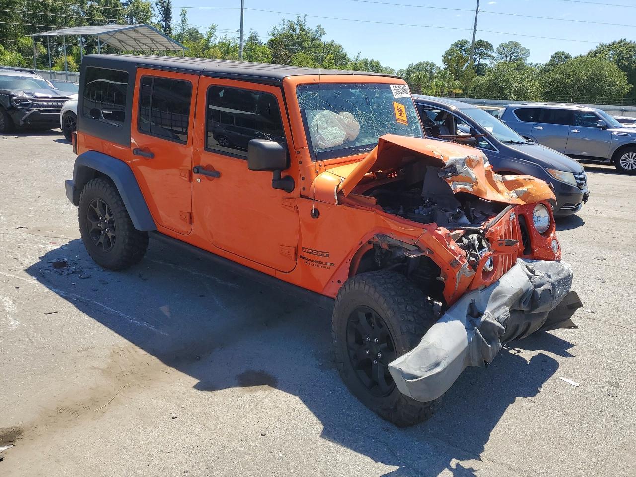 2015 Jeep Wrangler Unlimited Sport Orange vin: 1C4BJWDG1FL674438