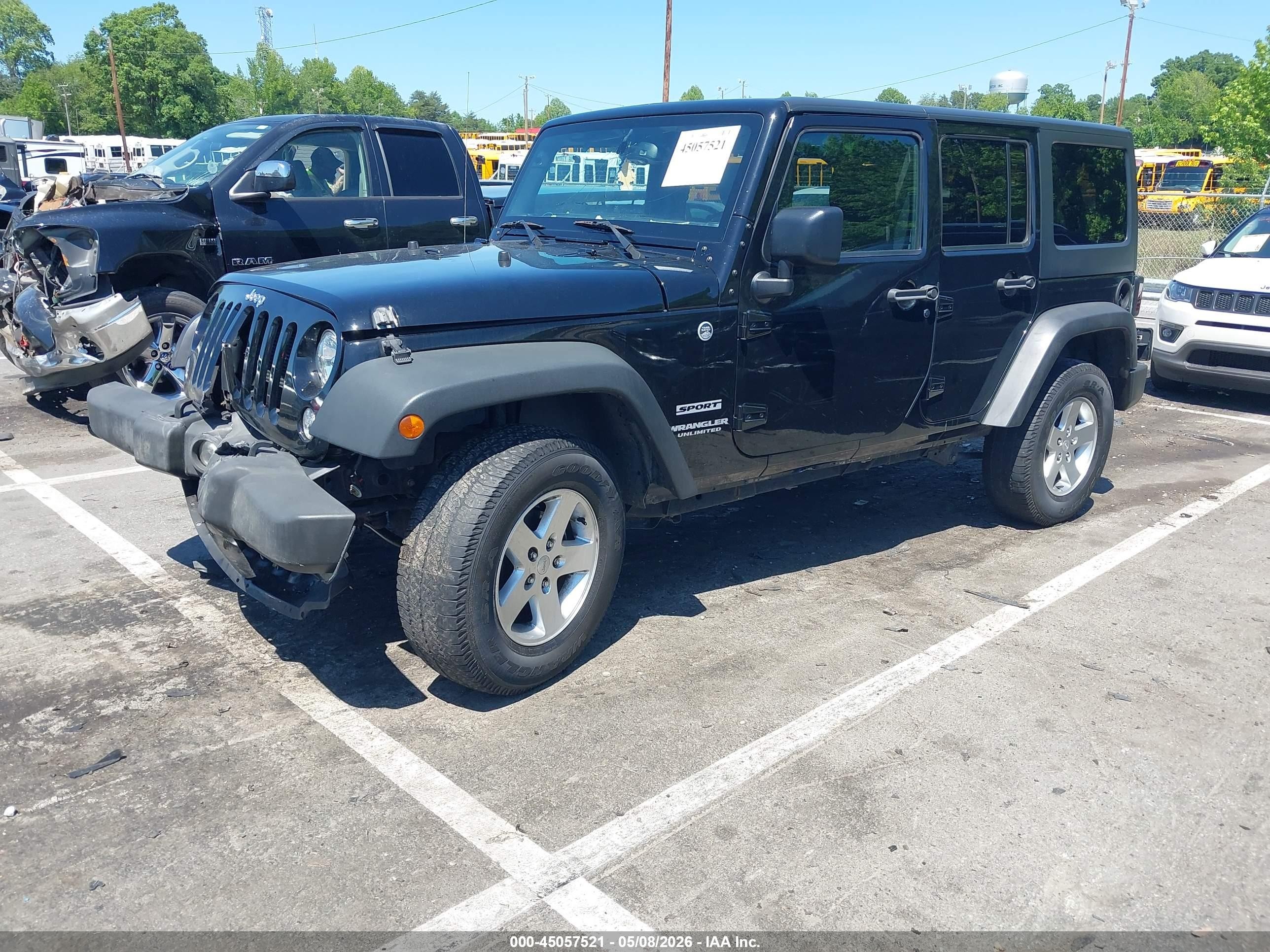 2016 Jeep Wrangler Unlimited Sport Black vin: 1C4BJWDG1GL101170