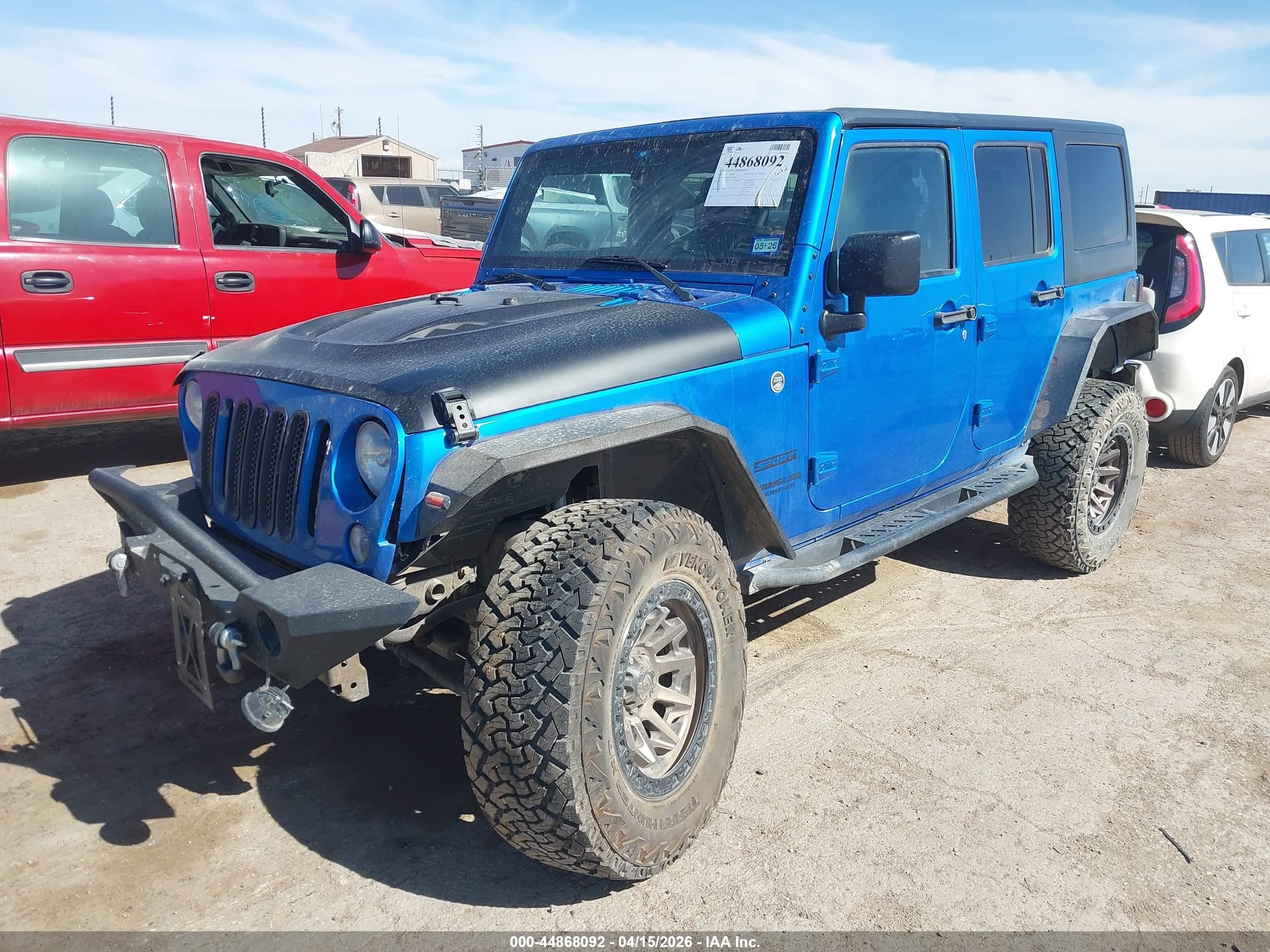 2016 Jeep Wrangler Unlimited Sport Синий vin: 1C4BJWDG1GL251179