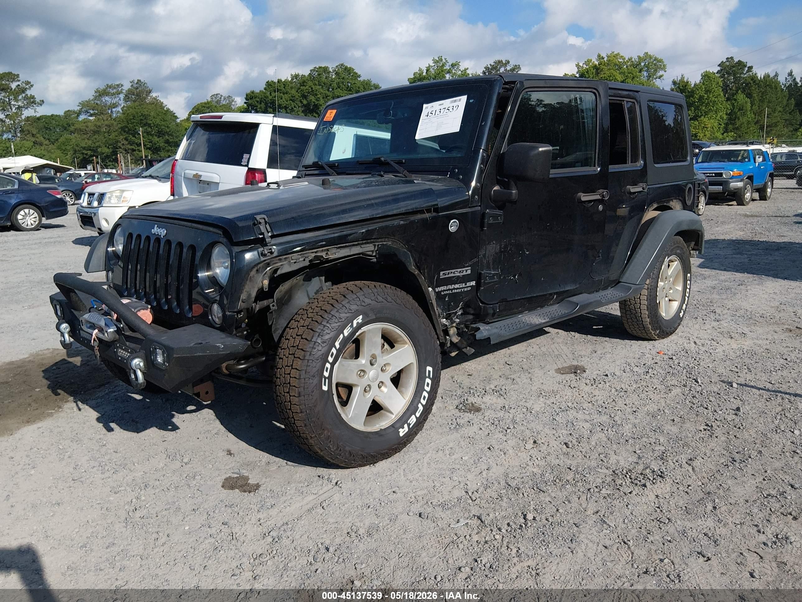 2016 Jeep Wrangler Unlimited Sport Black vin: 1C4BJWDG1GL329993