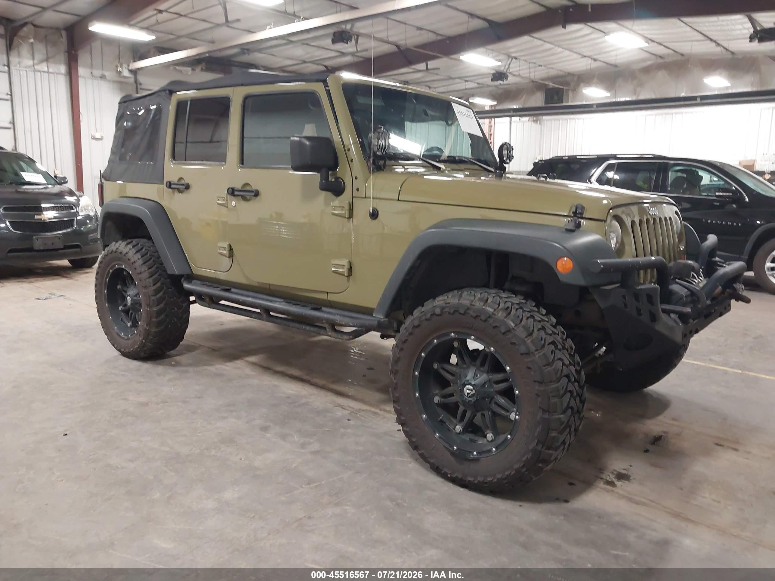 2013 Jeep Wrangler Unlimited Sport Green vin: 1C4BJWDG2DL587046