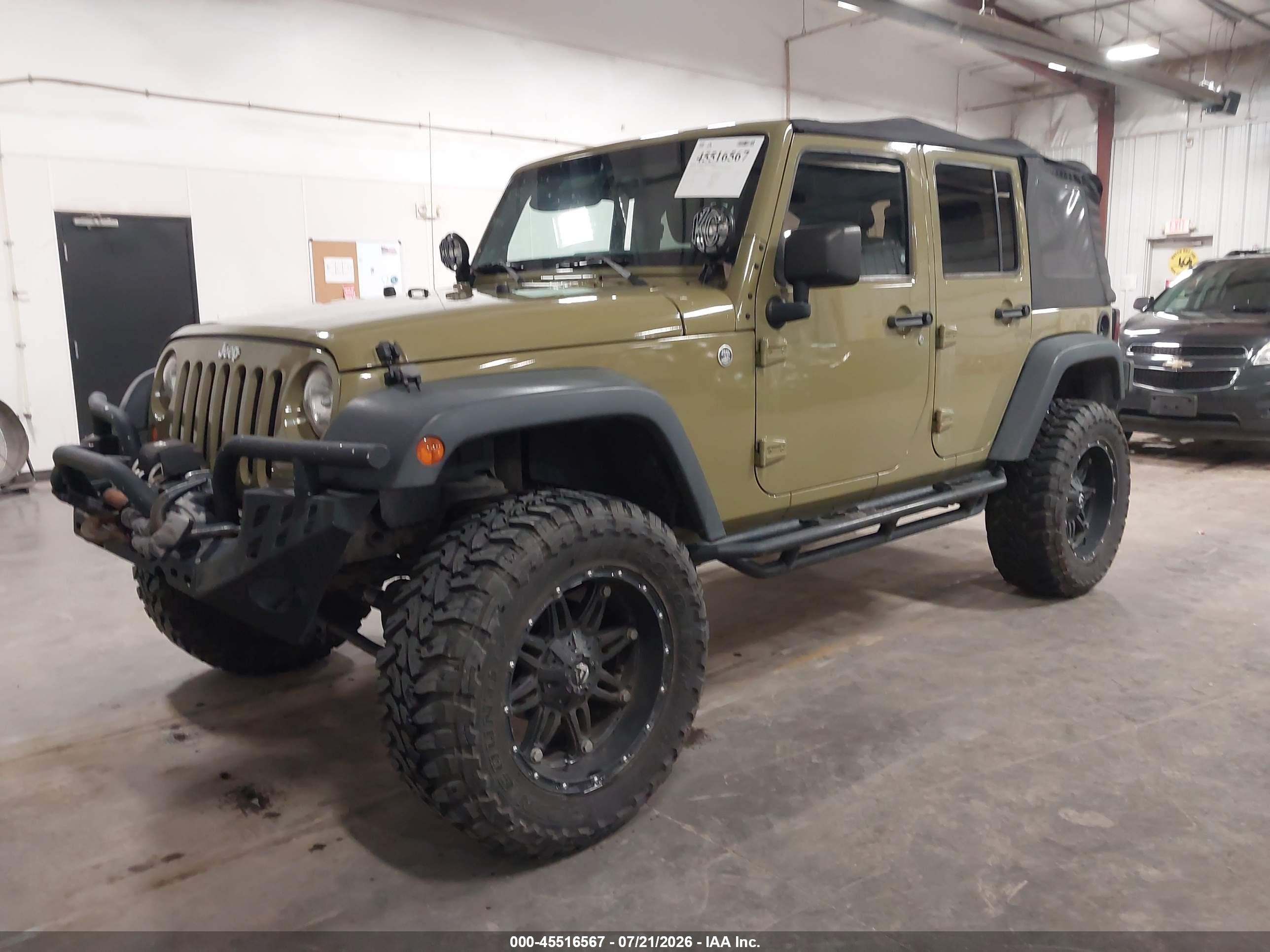2013 Jeep Wrangler Unlimited Sport Green vin: 1C4BJWDG2DL587046