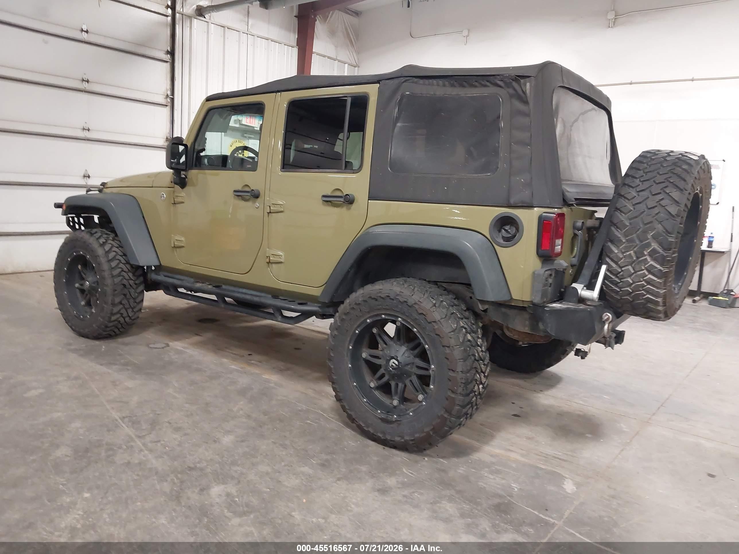2013 Jeep Wrangler Unlimited Sport Green vin: 1C4BJWDG2DL587046