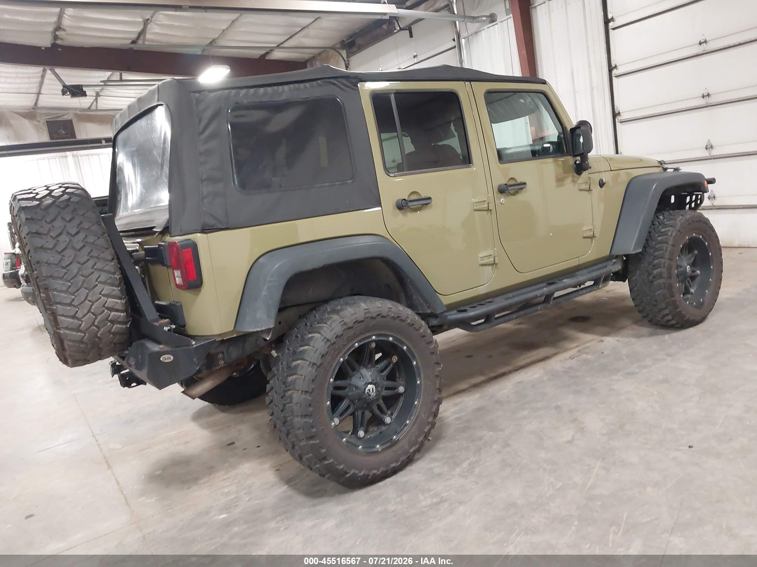 2013 Jeep Wrangler Unlimited Sport Green vin: 1C4BJWDG2DL587046