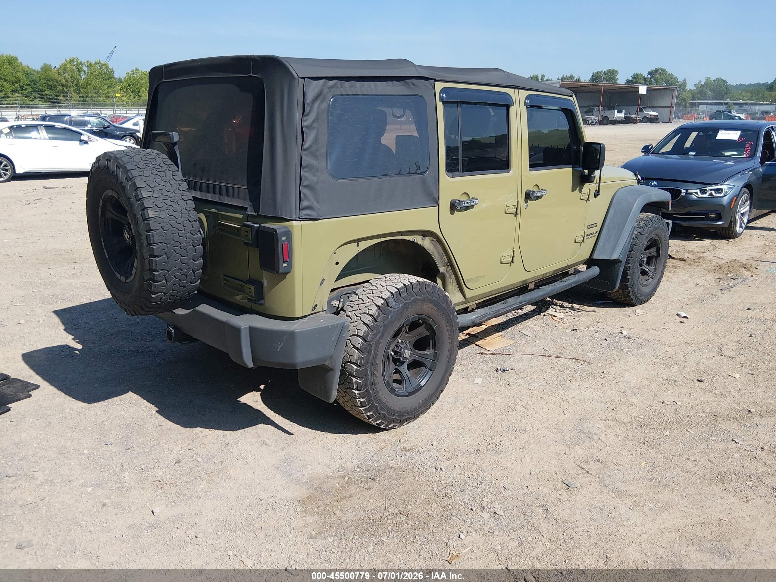 2013 Jeep Wrangler Unlimited Sport Green vin: 1C4BJWDG2DL594921
