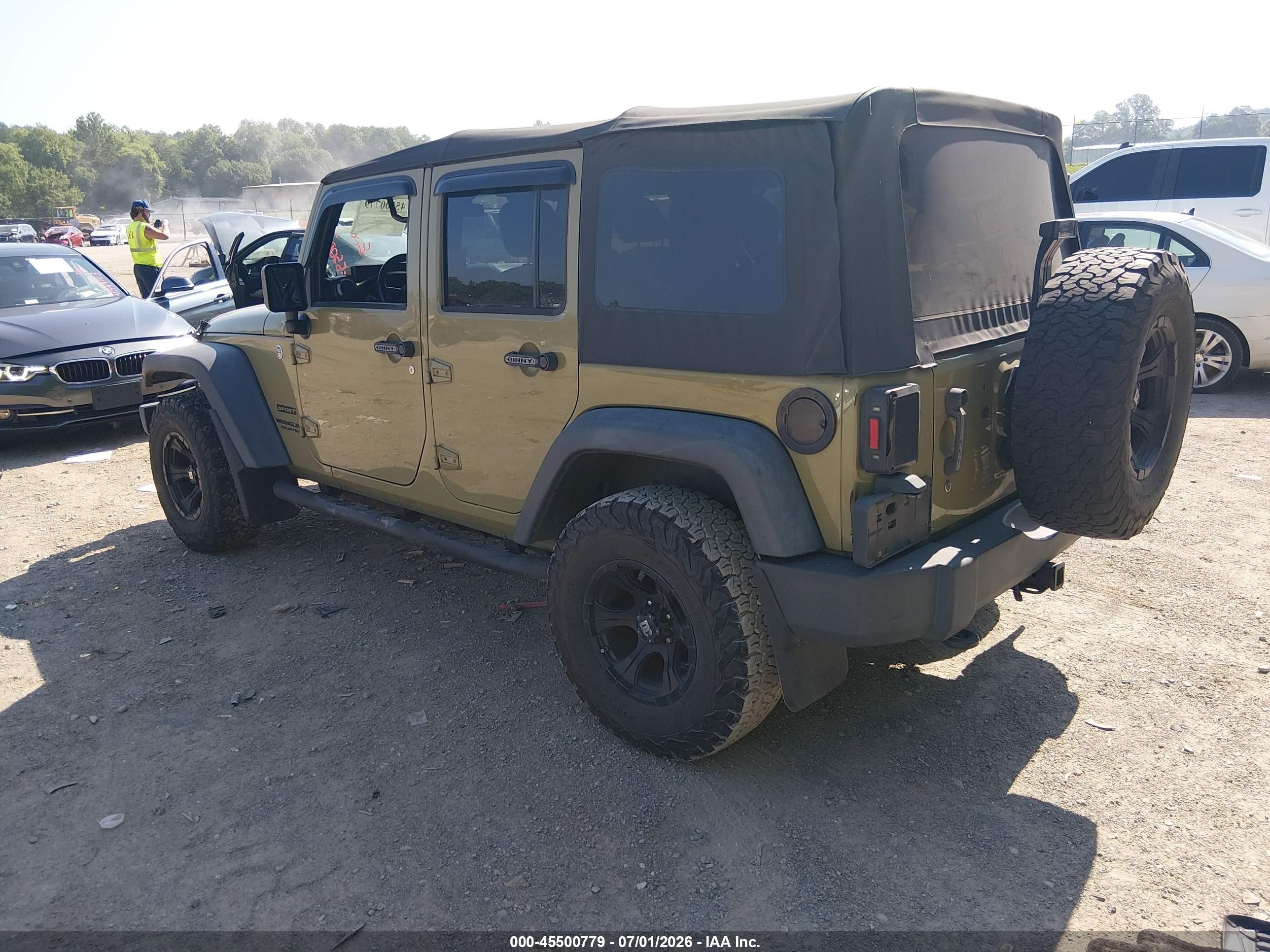 2013 Jeep Wrangler Unlimited Sport Green vin: 1C4BJWDG2DL594921