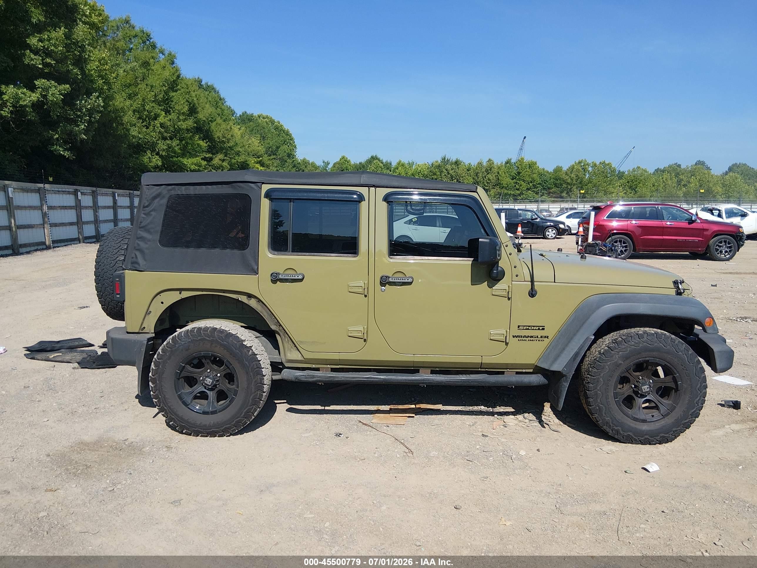 2013 Jeep Wrangler Unlimited Sport Green vin: 1C4BJWDG2DL594921