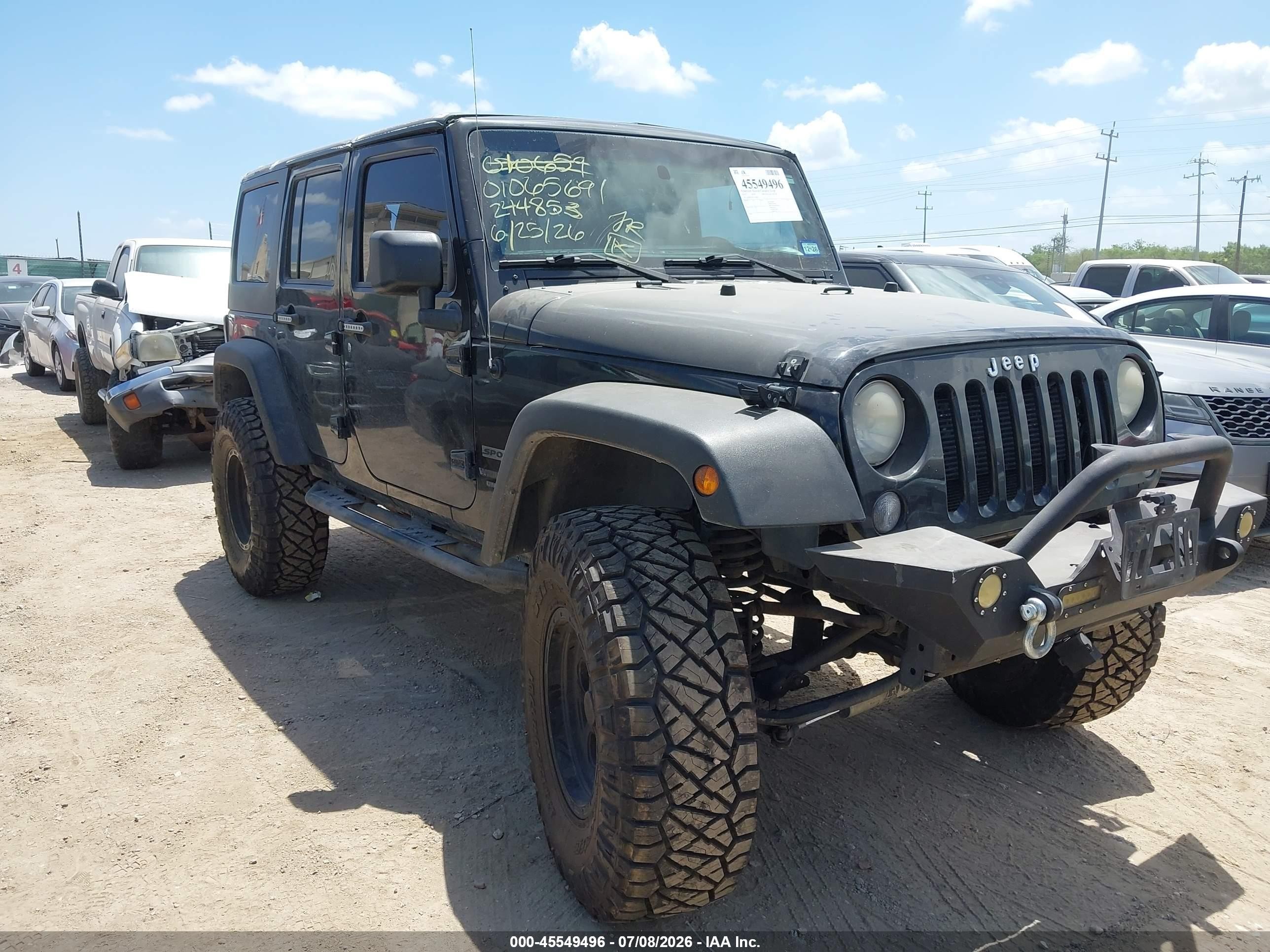 2014 Jeep Wrangler Unlimited Sport Black vin: 1C4BJWDG2EL244853
