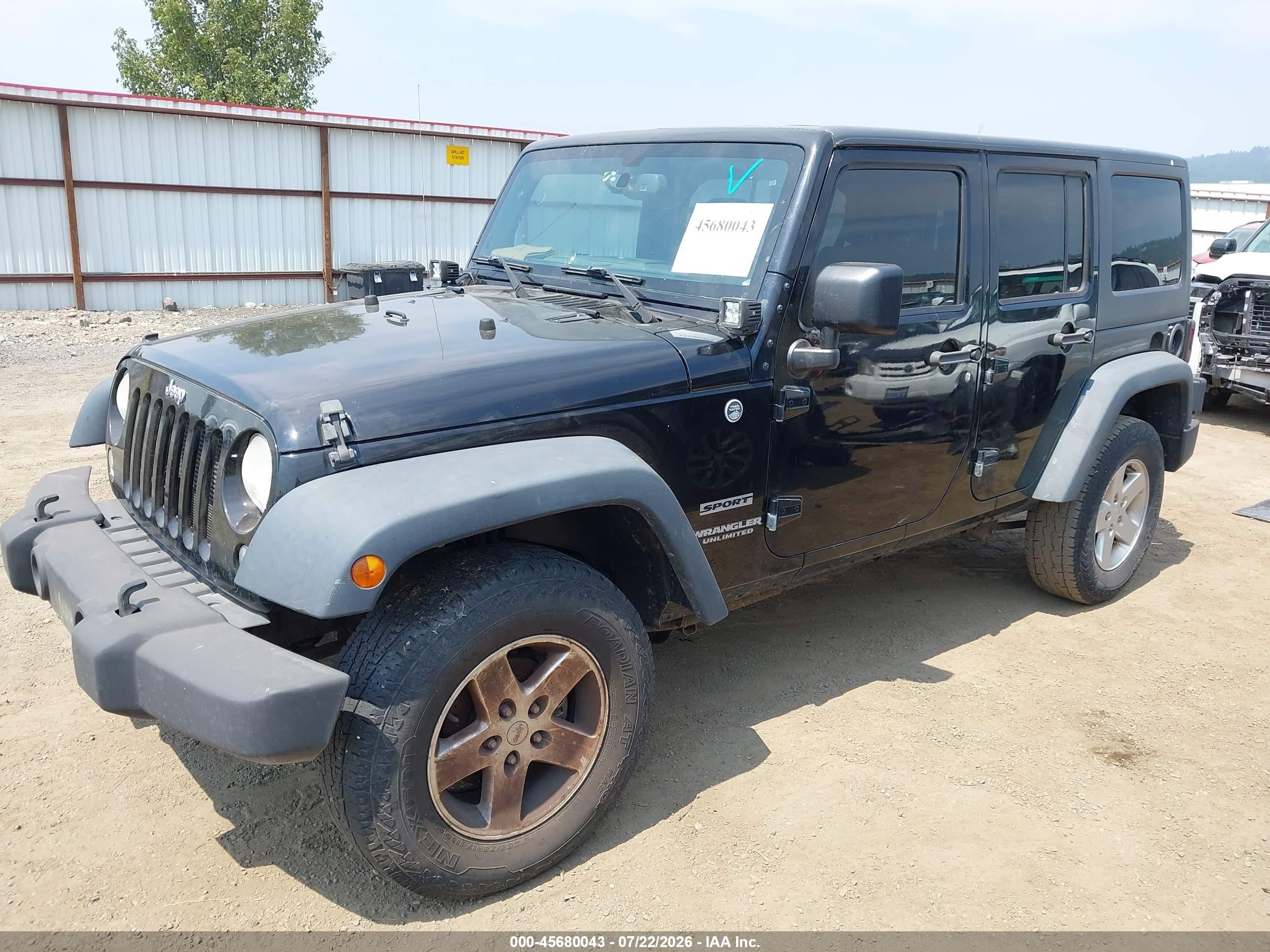 2015 Jeep Wrangler Unlimited Sport Black vin: 1C4BJWDG2FL521261