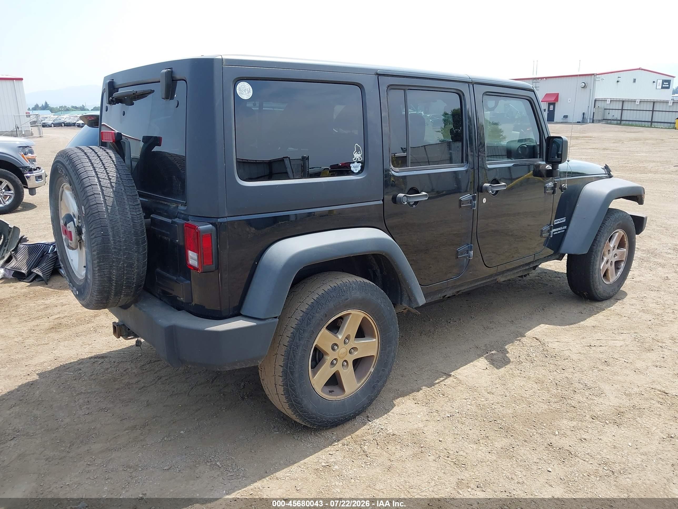 2015 Jeep Wrangler Unlimited Sport Black vin: 1C4BJWDG2FL521261
