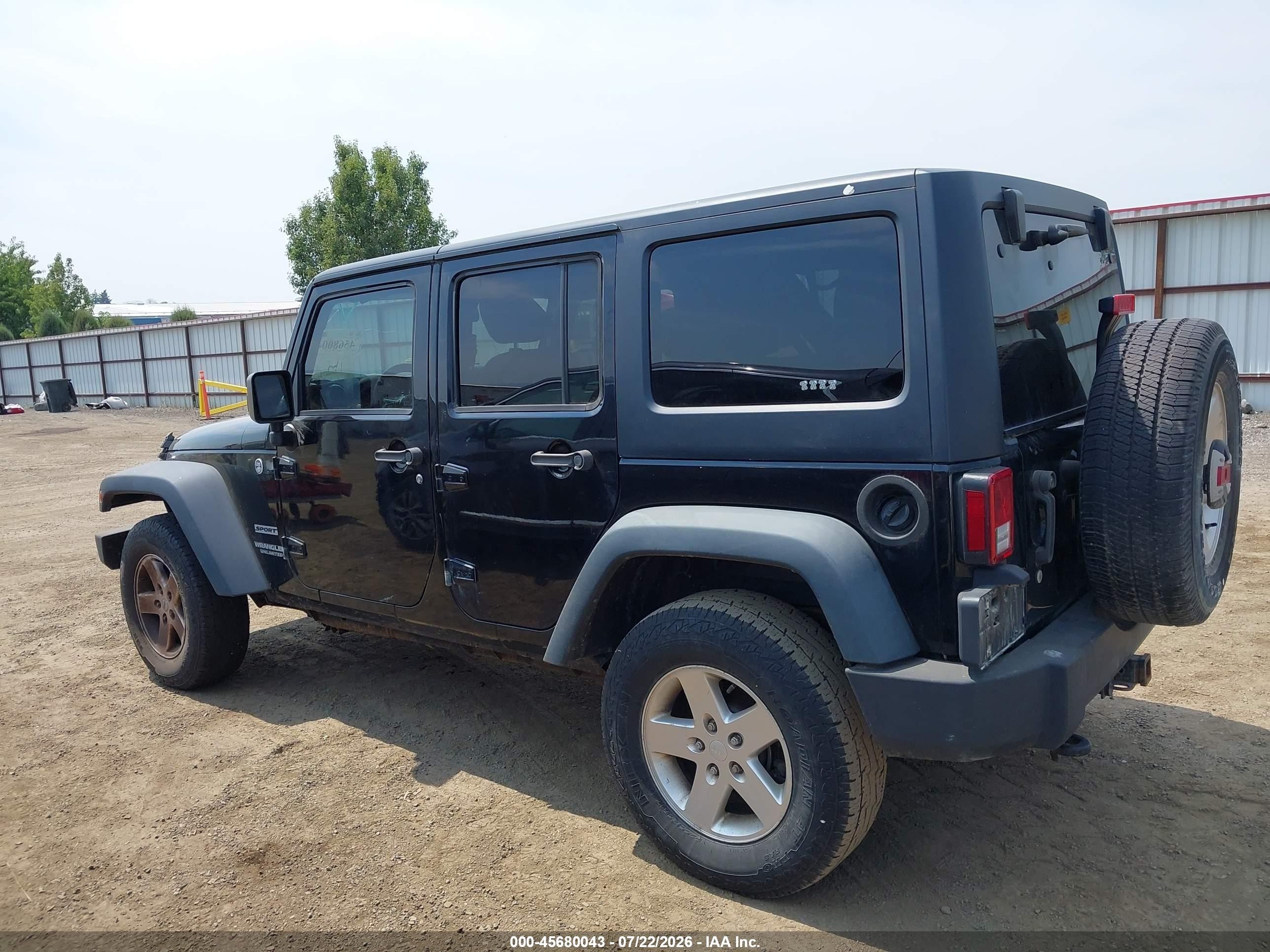 2015 Jeep Wrangler Unlimited Sport Black vin: 1C4BJWDG2FL521261