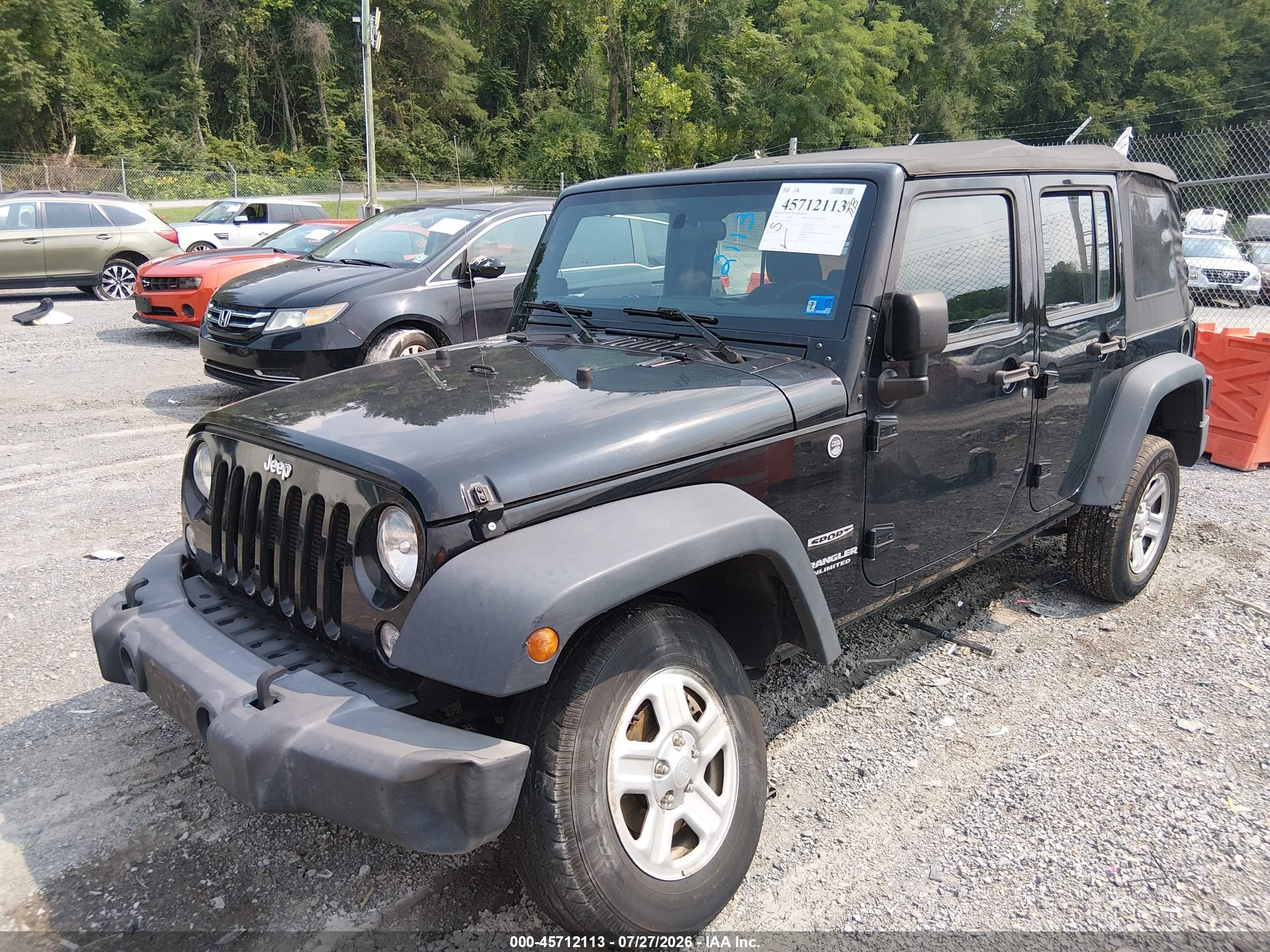 2015 Jeep Wrangler Unlimited Sport Black vin: 1C4BJWDG2FL692561