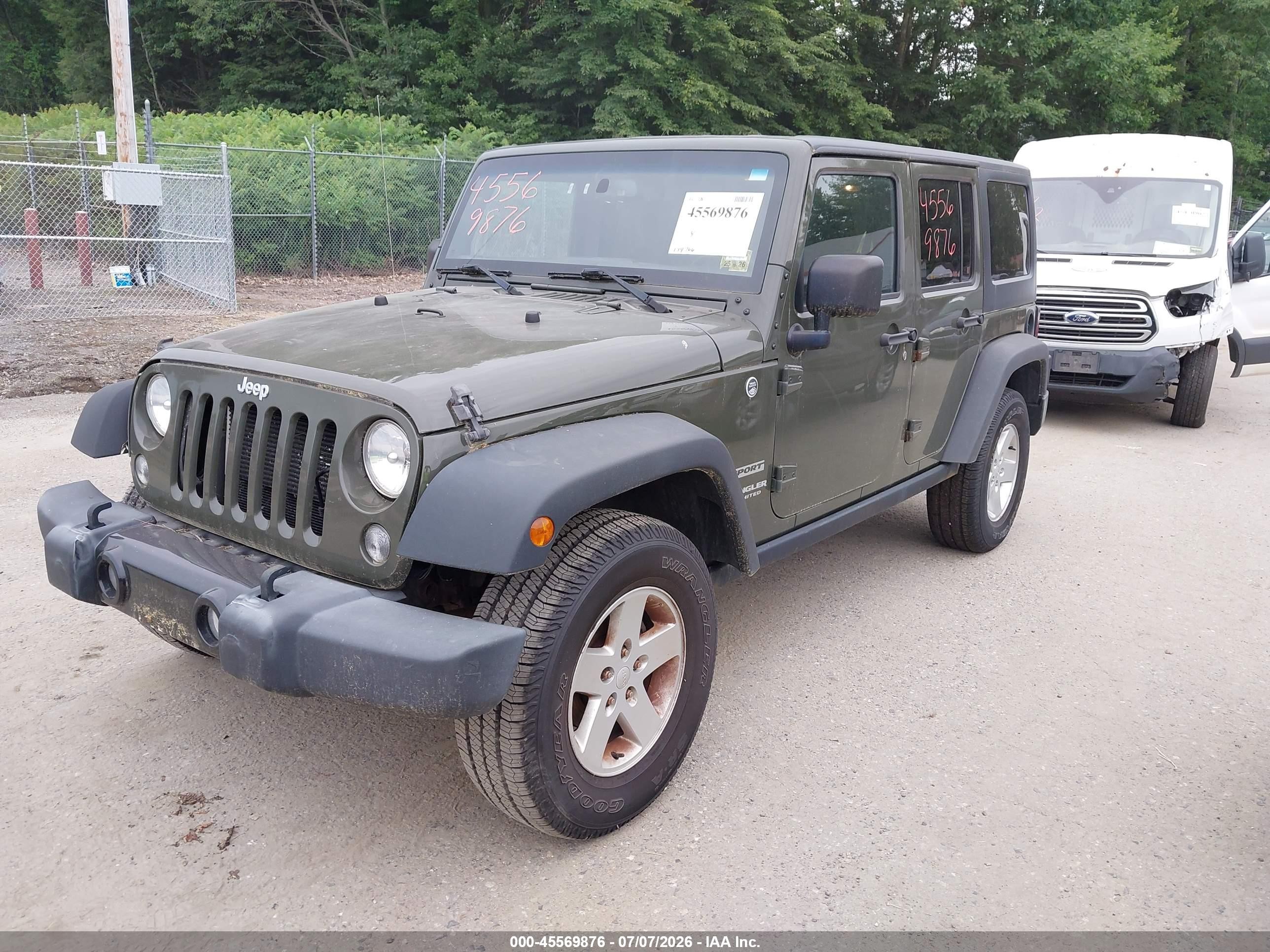 2015 Jeep Wrangler Unlimited Sport Green vin: 1C4BJWDG2FL768103
