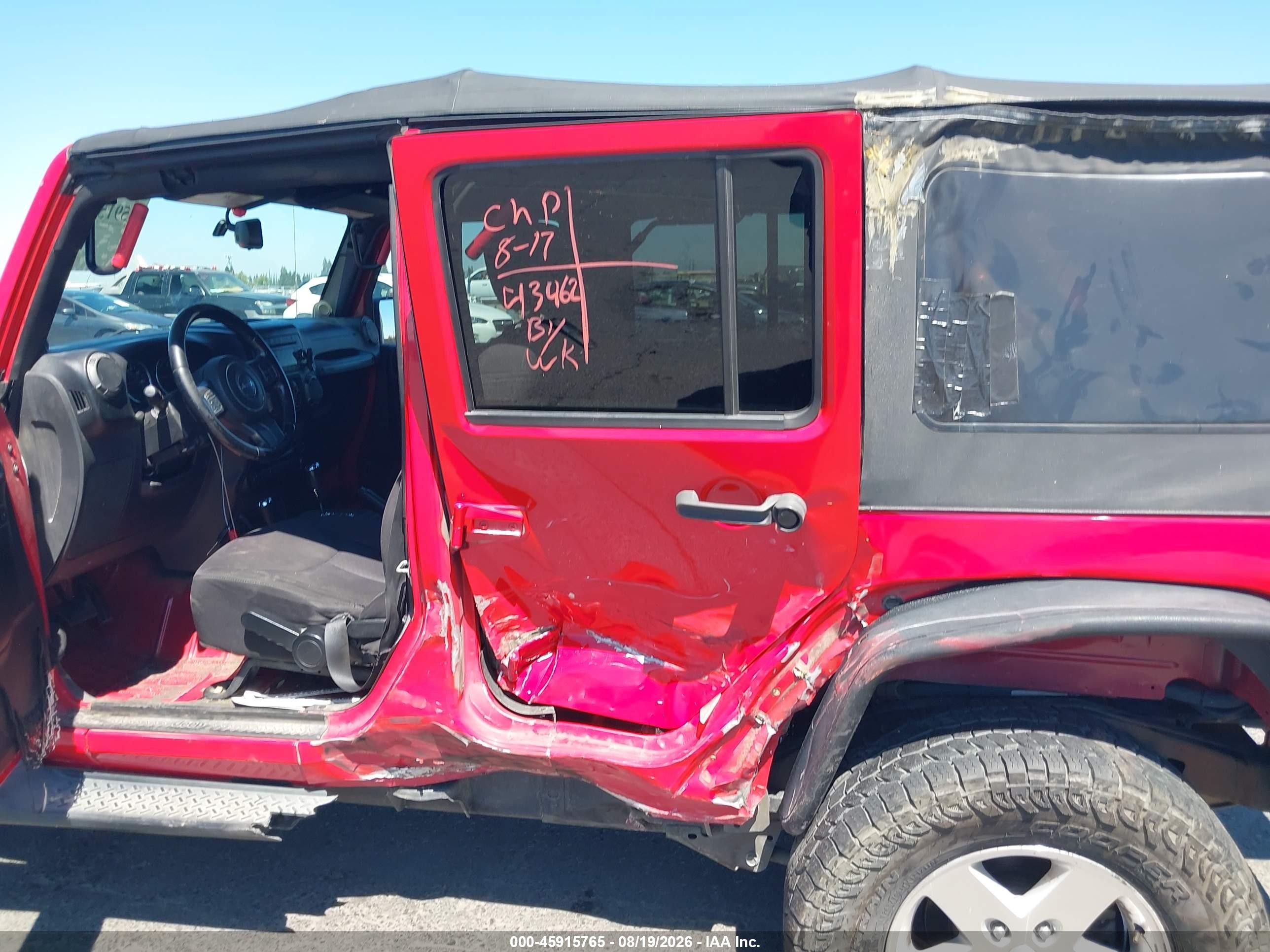 2013 Jeep Wrangler Unlimited Sport Red vin: 1C4BJWDG3DL673806