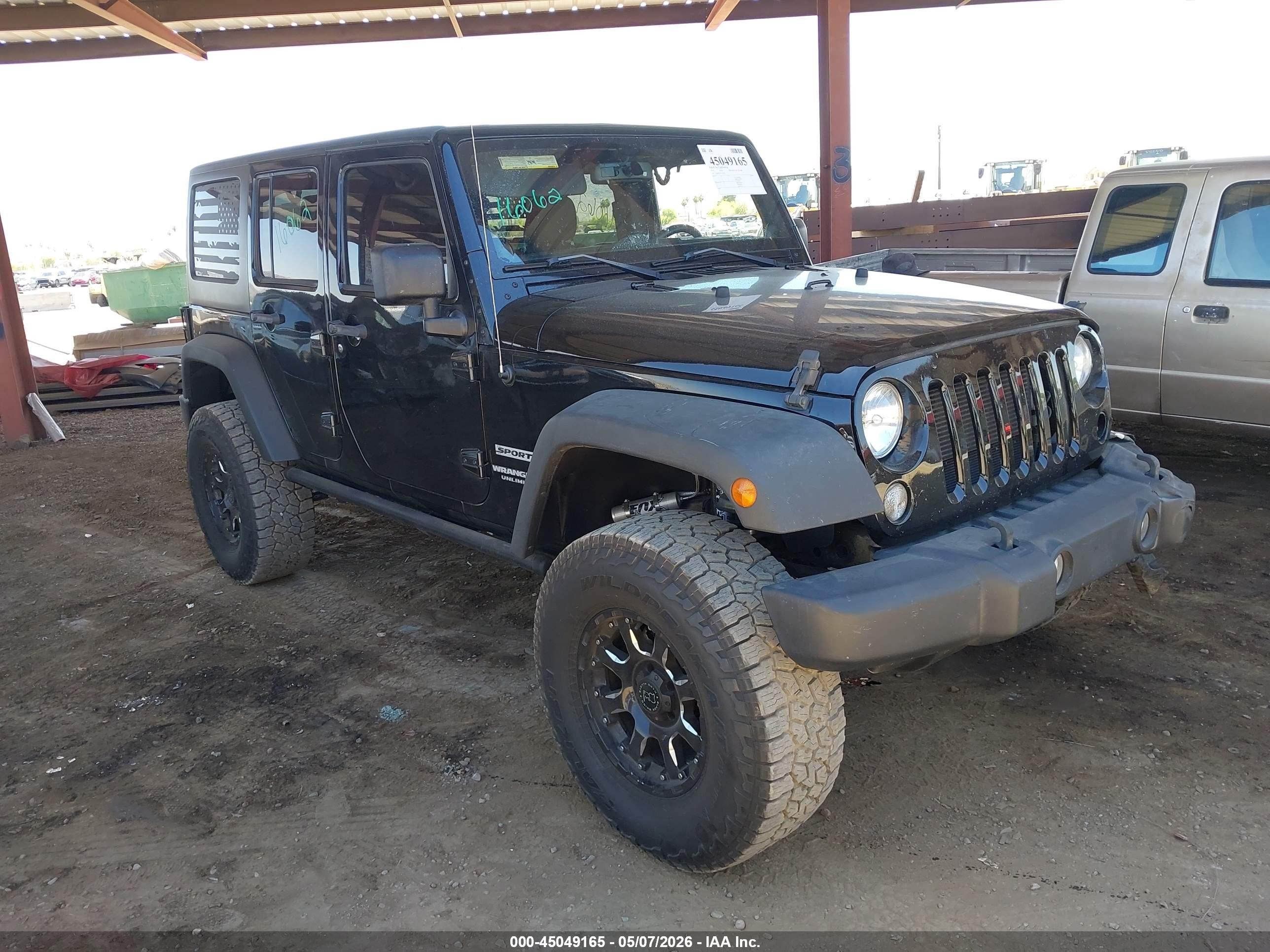 2014 Jeep Wrangler Unlimited Sport Черный vin: 1C4BJWDG3EL201817