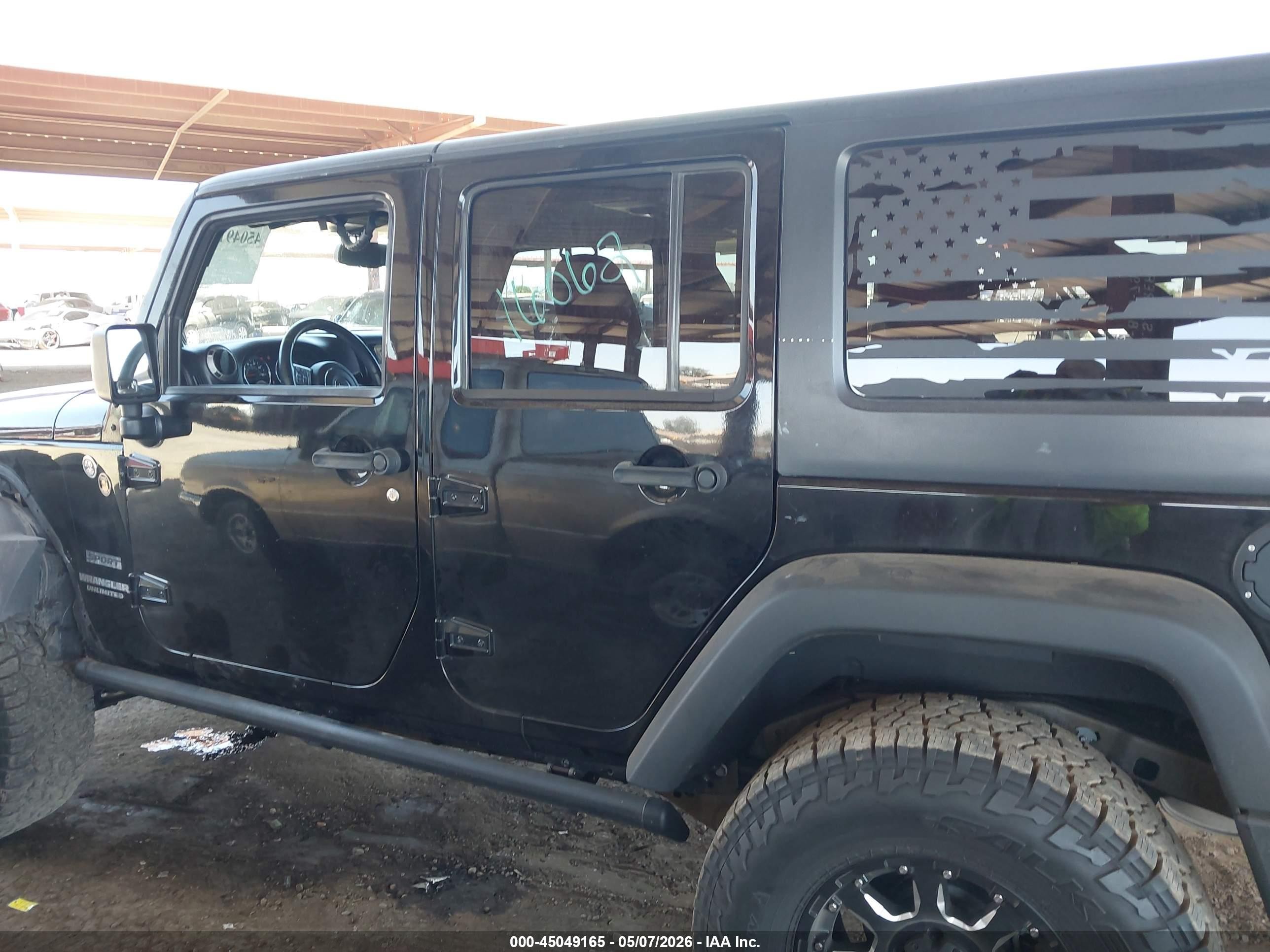 2014 Jeep Wrangler Unlimited Sport Black vin: 1C4BJWDG3EL201817