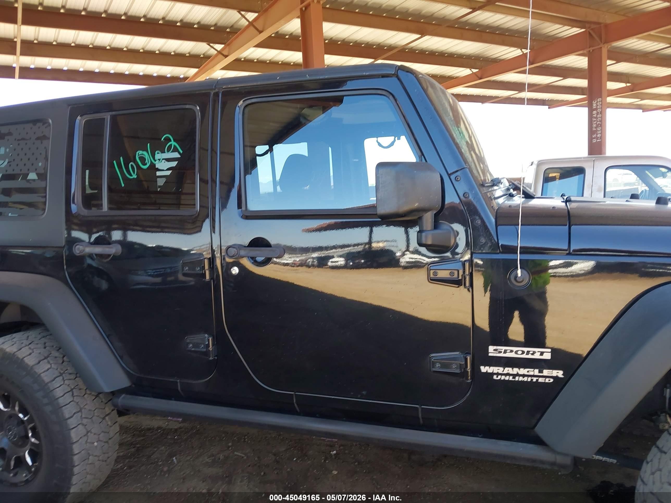 2014 Jeep Wrangler Unlimited Sport Black vin: 1C4BJWDG3EL201817