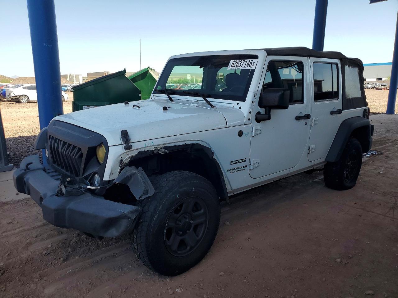 2015 Jeep Wrangler Unlimited Sport White vin: 1C4BJWDG3FL706161