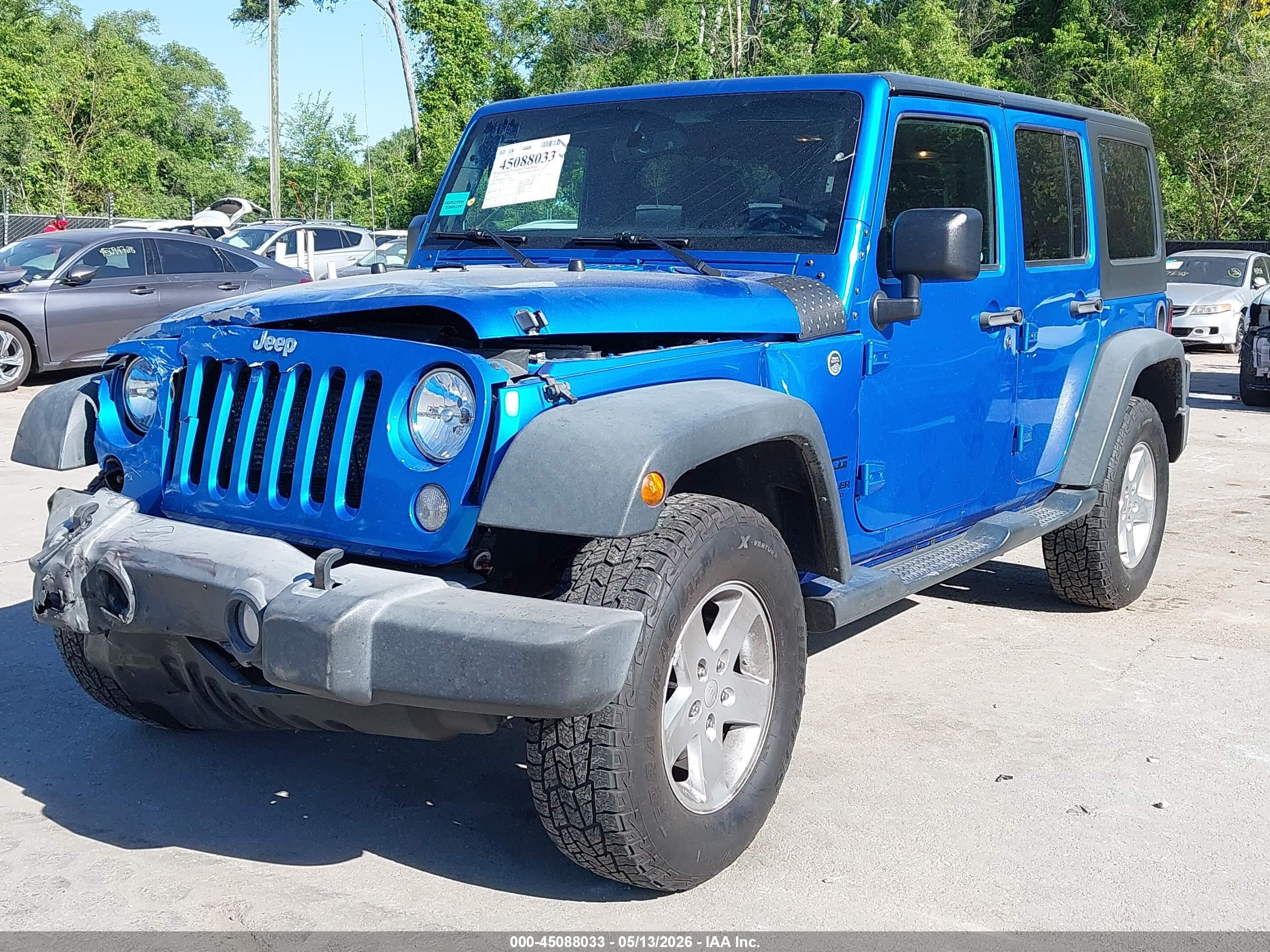 2015 Jeep Wrangler Unlimited Sport Blue vin: 1C4BJWDG3FL759149