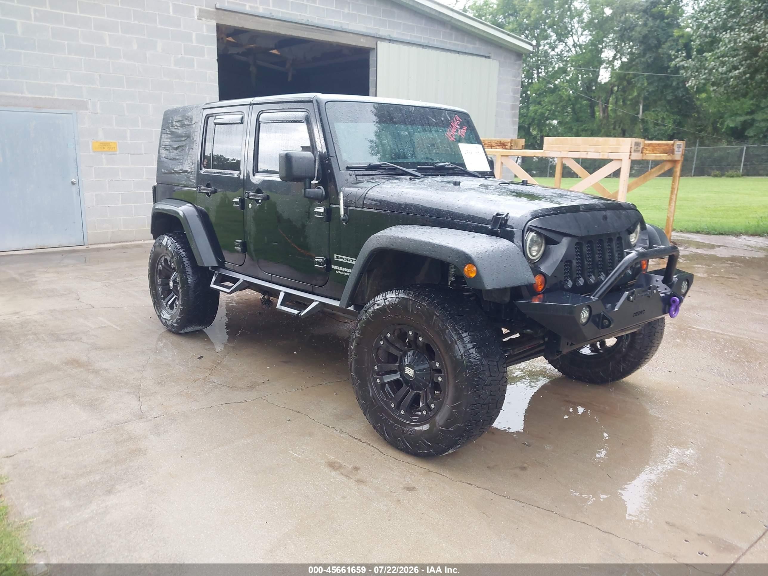 2012 Jeep Wrangler Unlimited Sport Black vin: 1C4BJWDG4CL234922