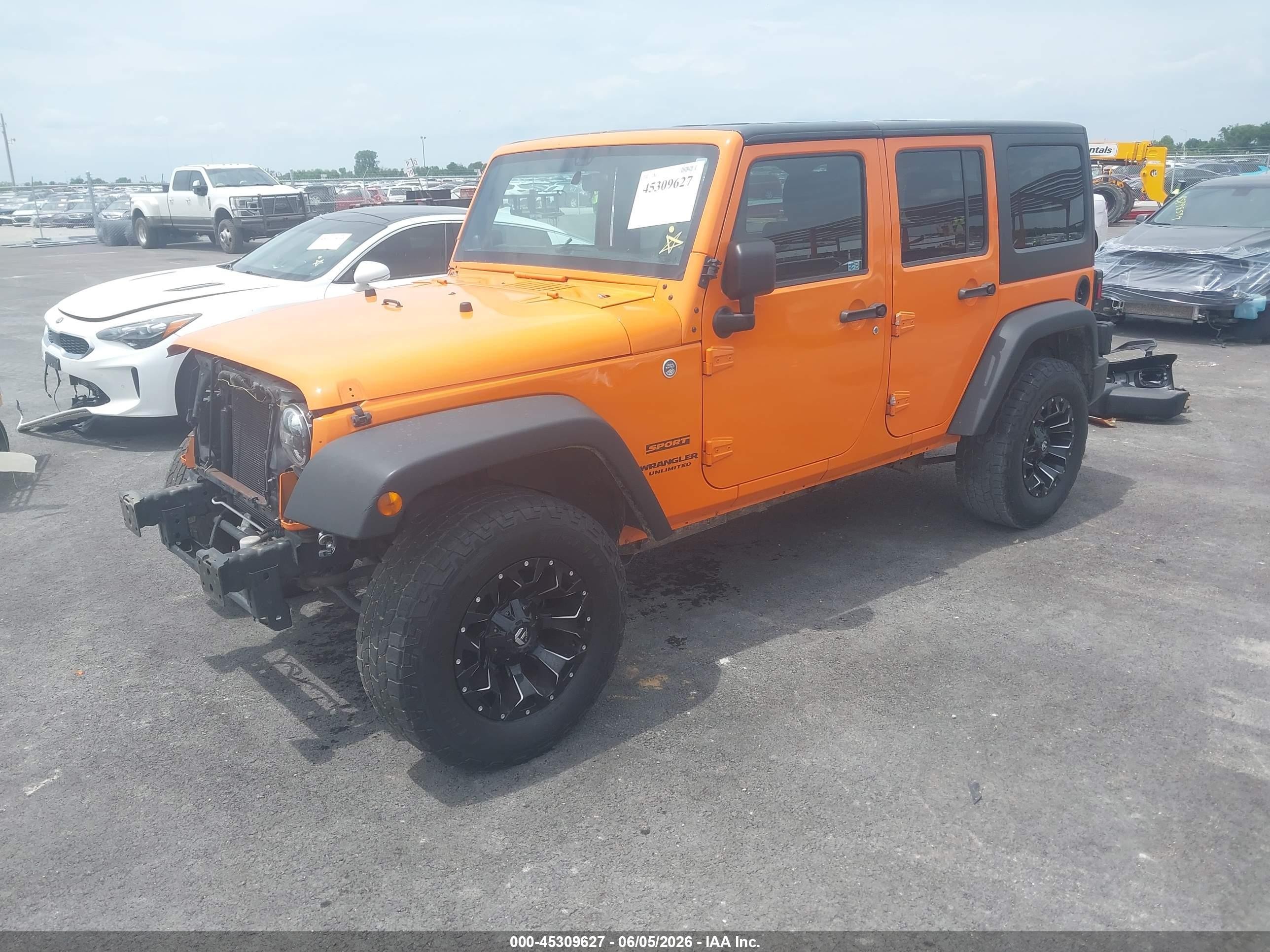 2012 Jeep Wrangler Unlimited Sport Orange vin: 1C4BJWDG4CL279715