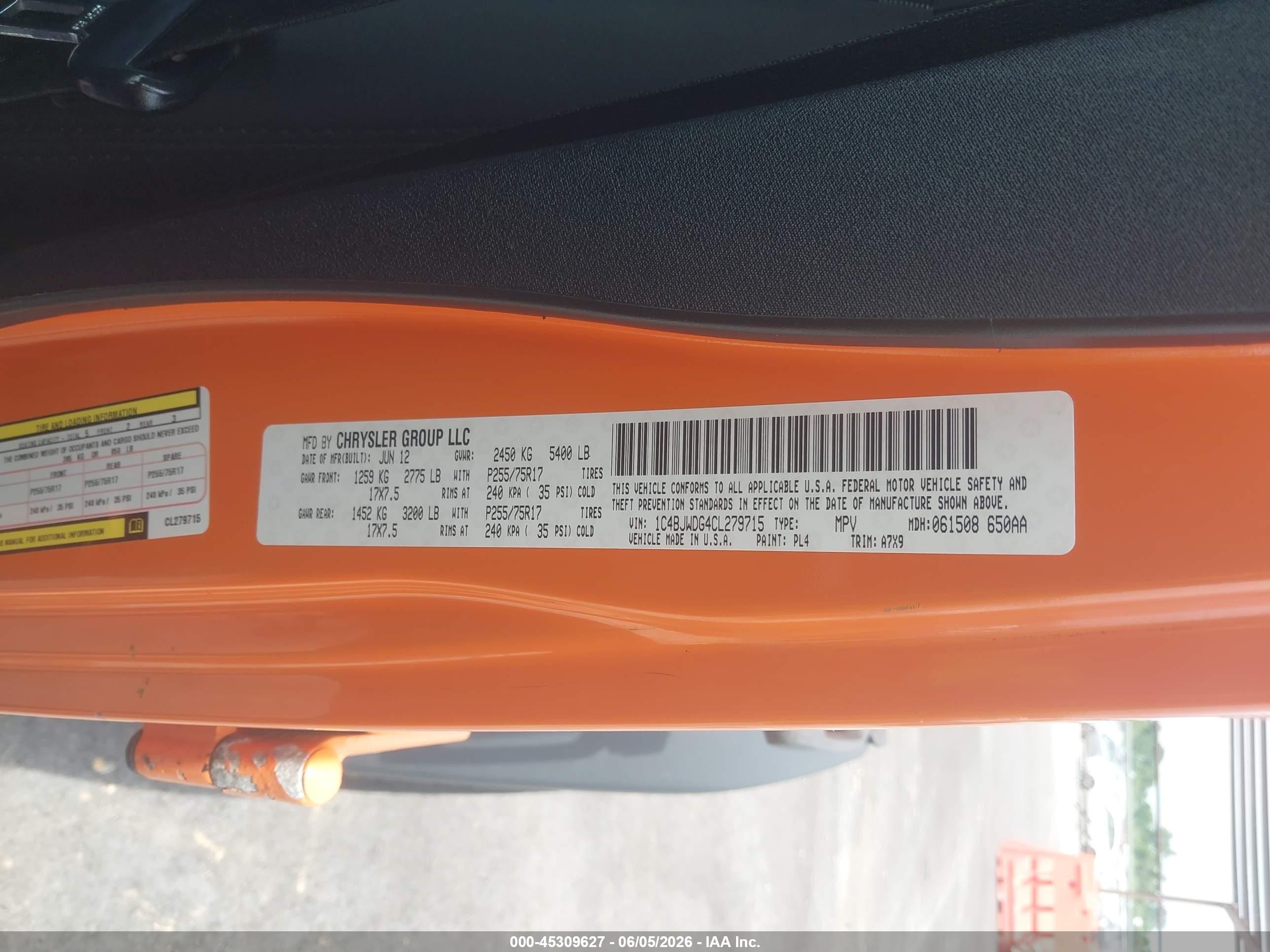 2012 Jeep Wrangler Unlimited Sport Orange vin: 1C4BJWDG4CL279715