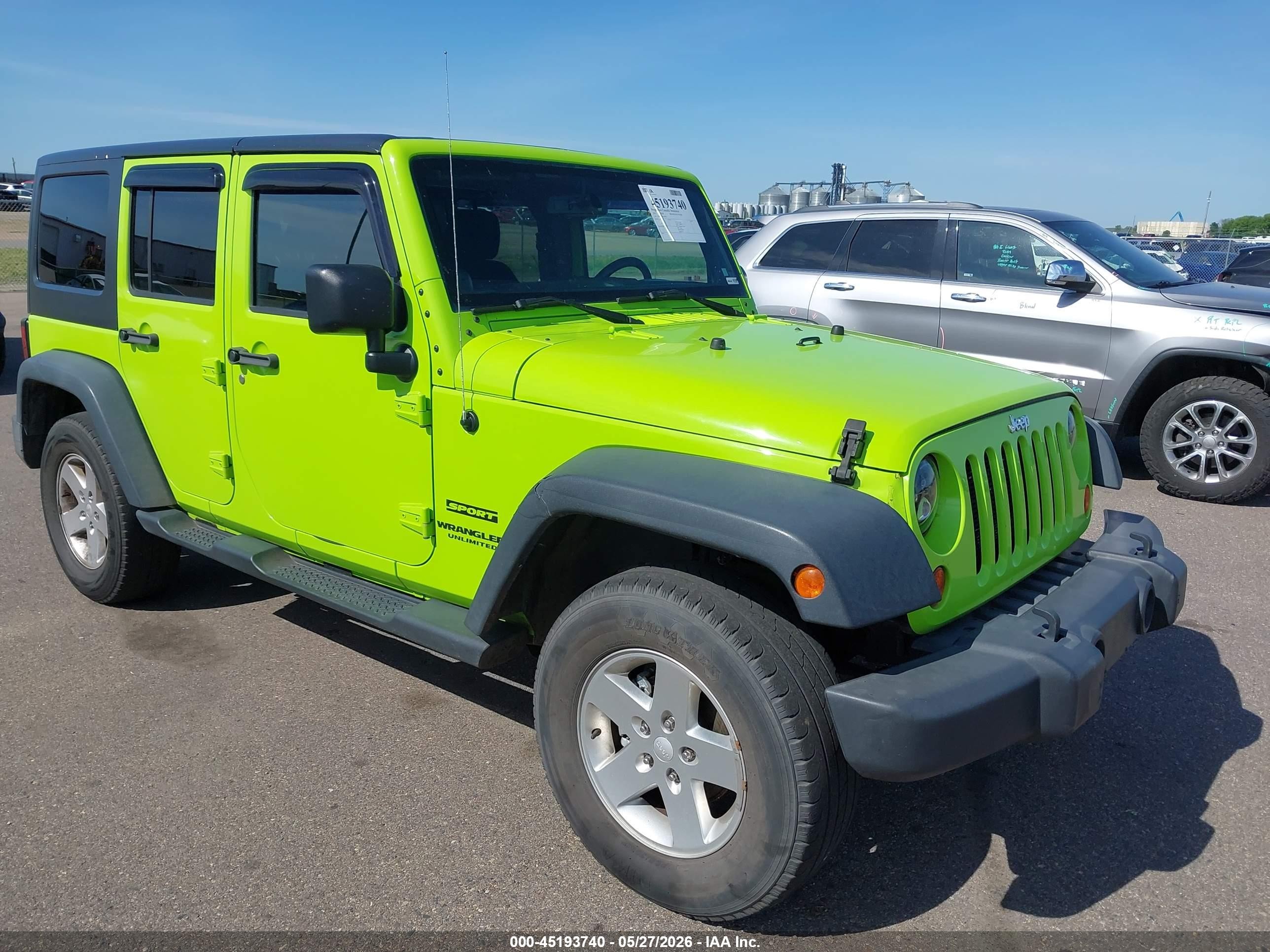 2013 Jeep Wrangler Unlimited Sport Green vin: 1C4BJWDG4DL547616