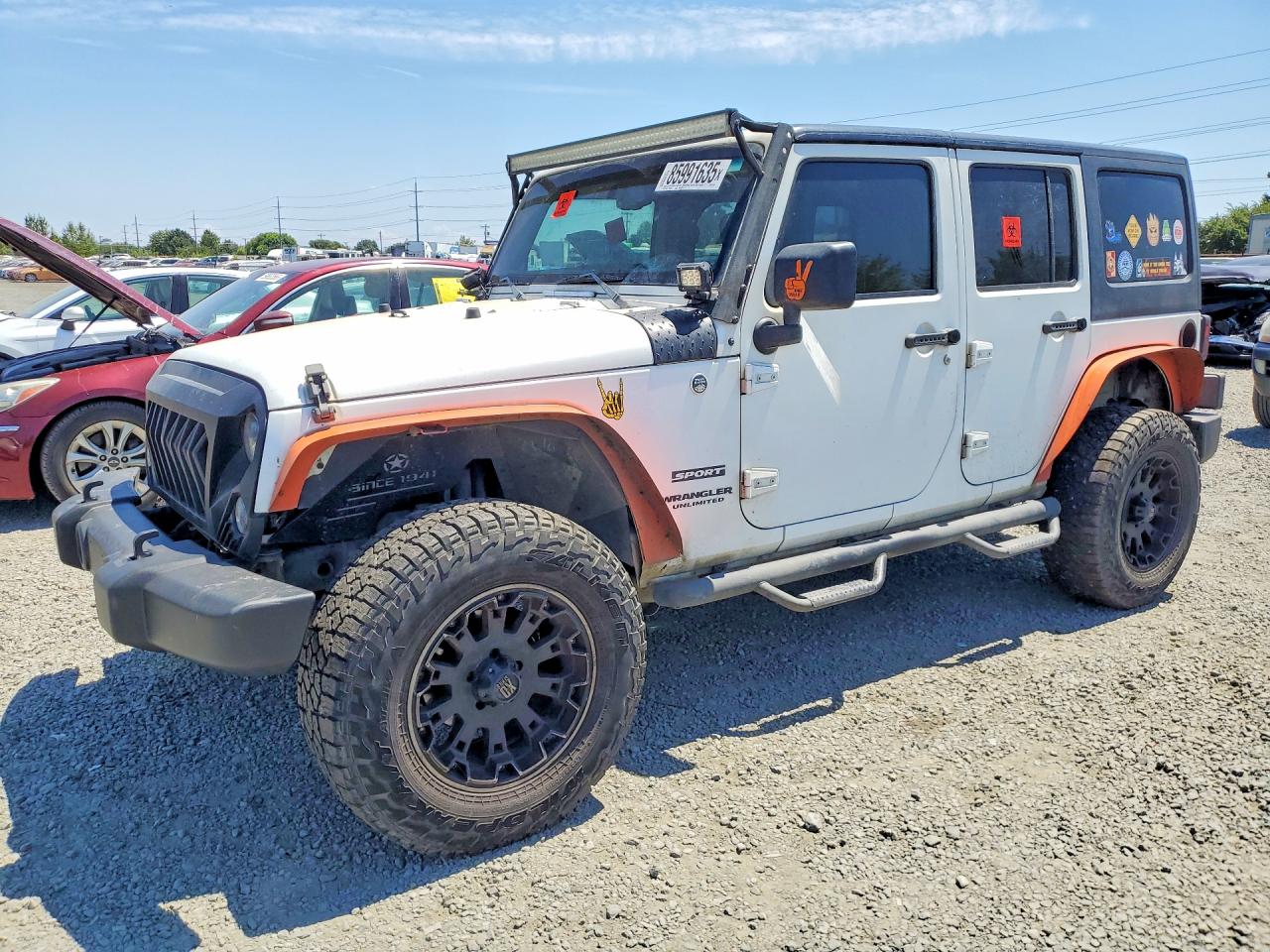 2015 Jeep Wrangler Unlimited Sport White vin: 1C4BJWDG4FL507572