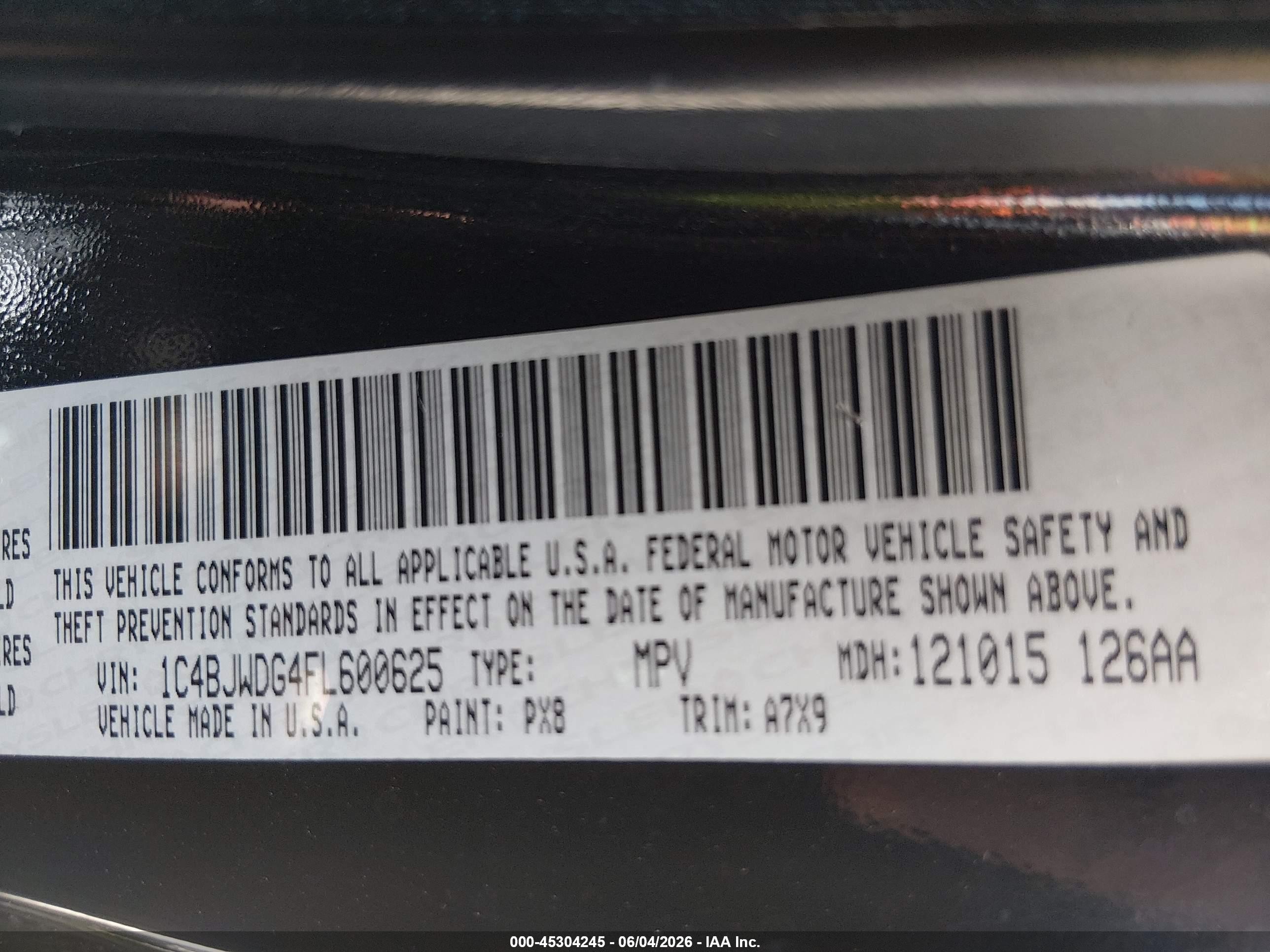 2015 Jeep Wrangler Unlimited Sport Black vin: 1C4BJWDG4FL600625