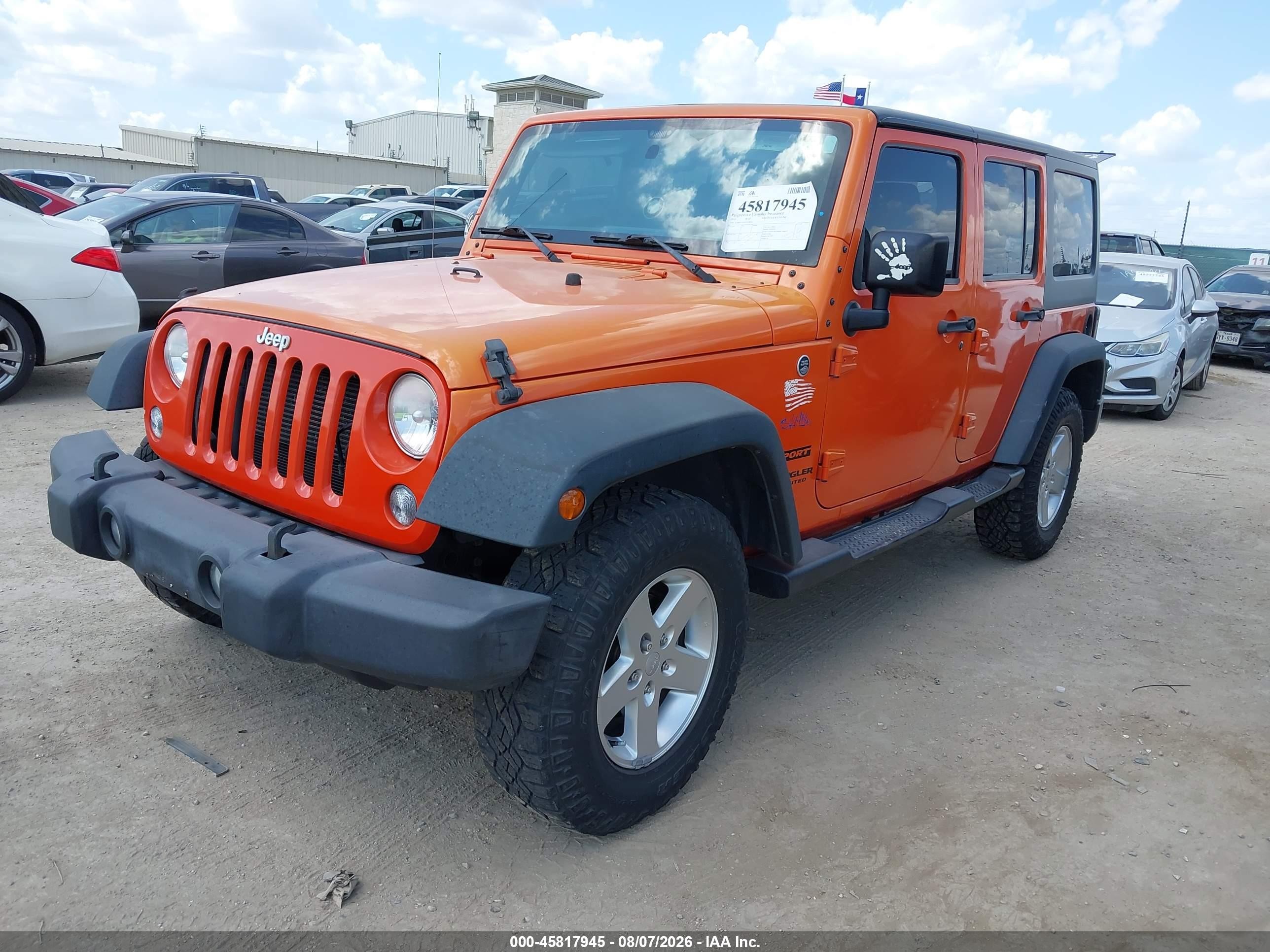 2015 Jeep Wrangler Unlimited Sport Оранжевый vin: 1C4BJWDG4FL628361