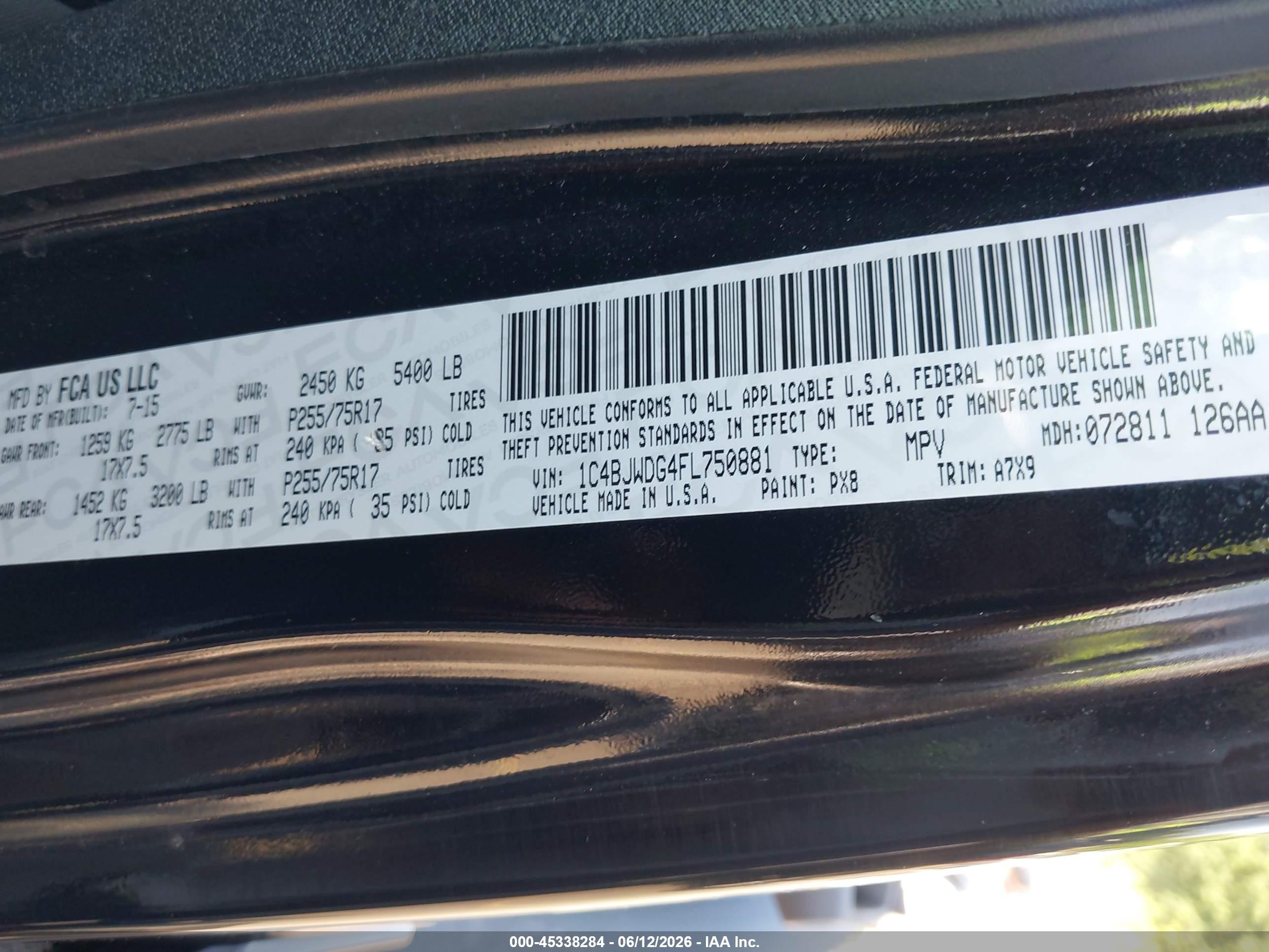 2015 Jeep Wrangler Unlimited Sport Black vin: 1C4BJWDG4FL750881