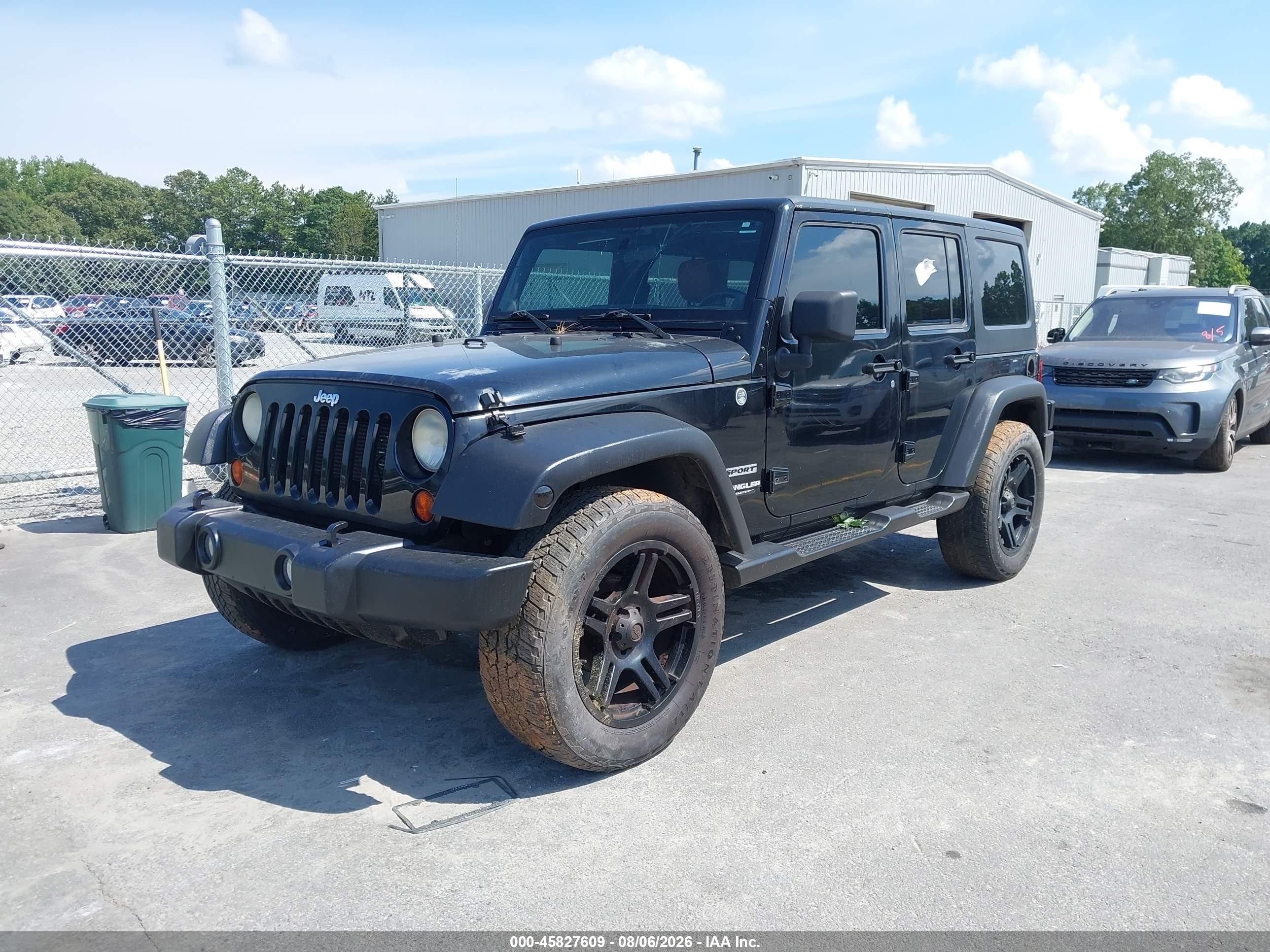 2012 Jeep Wrangler Unlimited Sport Black vin: 1C4BJWDG5CL166436