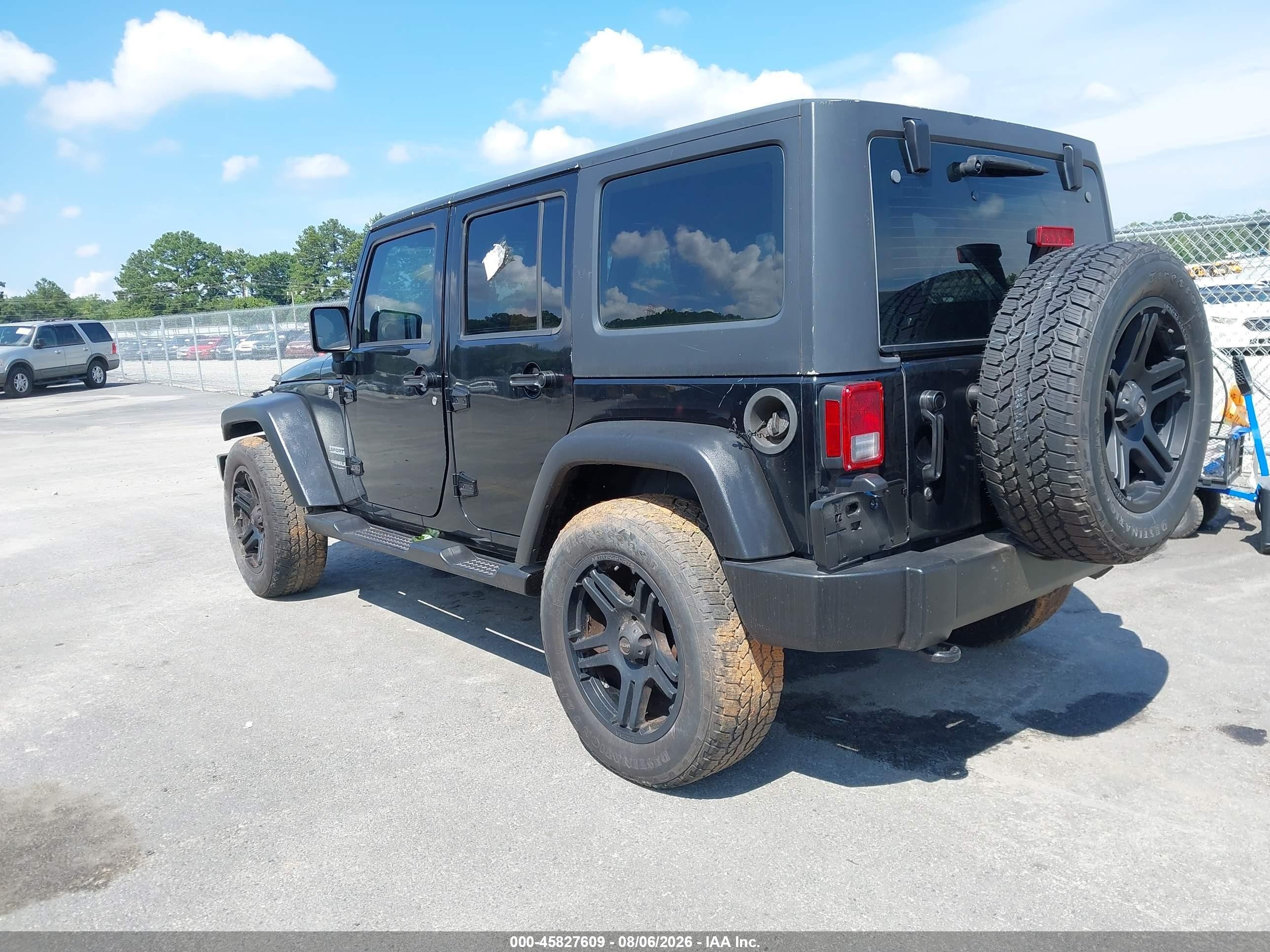 2012 Jeep Wrangler Unlimited Sport Black vin: 1C4BJWDG5CL166436