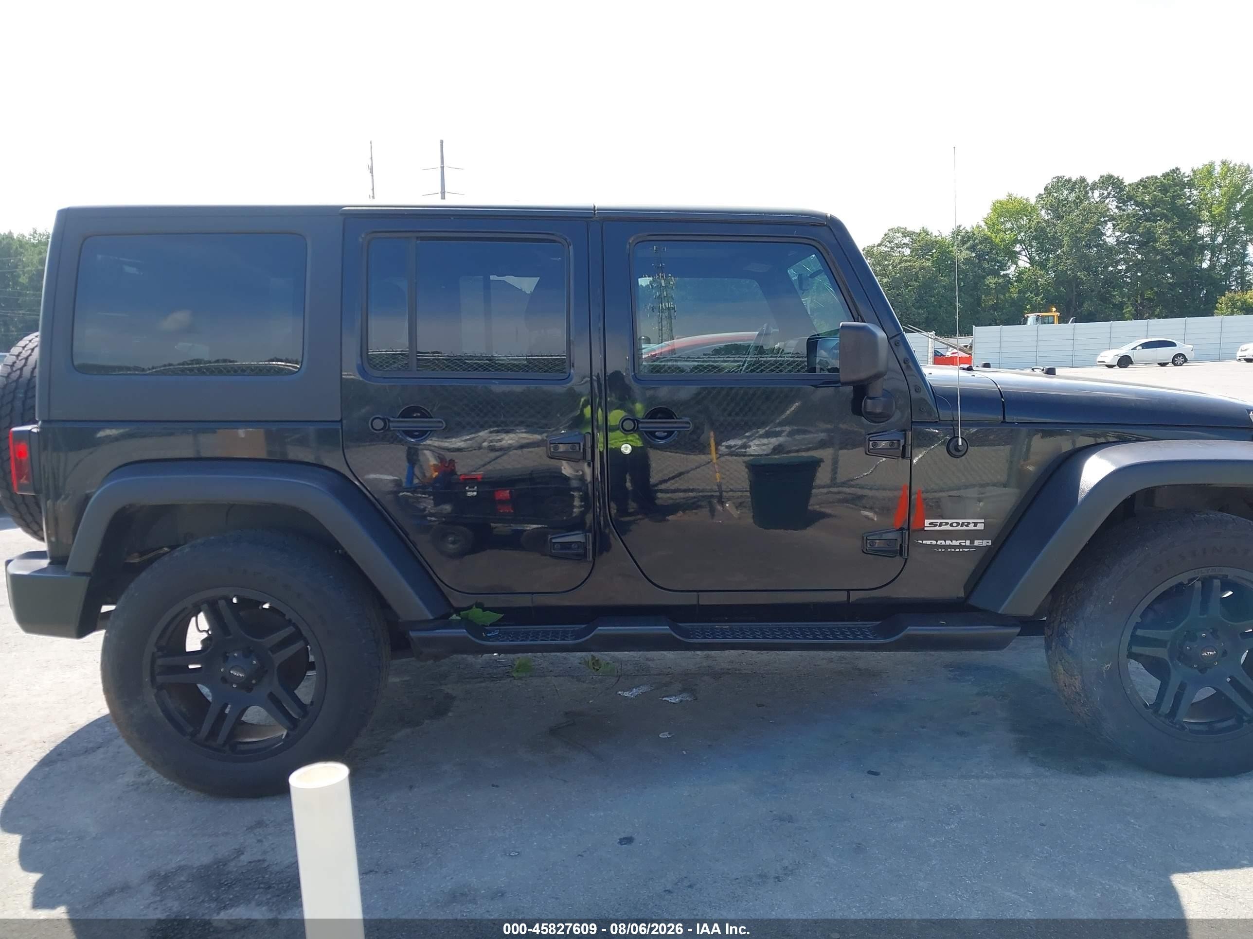 2012 Jeep Wrangler Unlimited Sport Black vin: 1C4BJWDG5CL166436